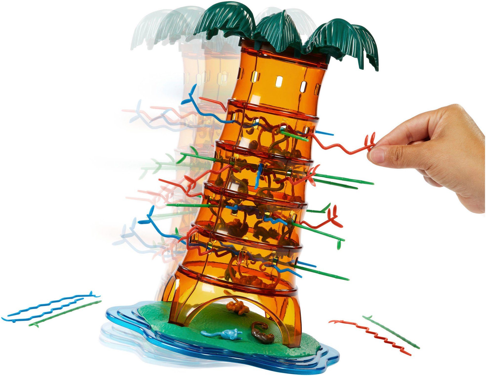 Mattel games Spiel S.O.S. Affenalarm Schaukelpalmen-Party, Kinderspiel