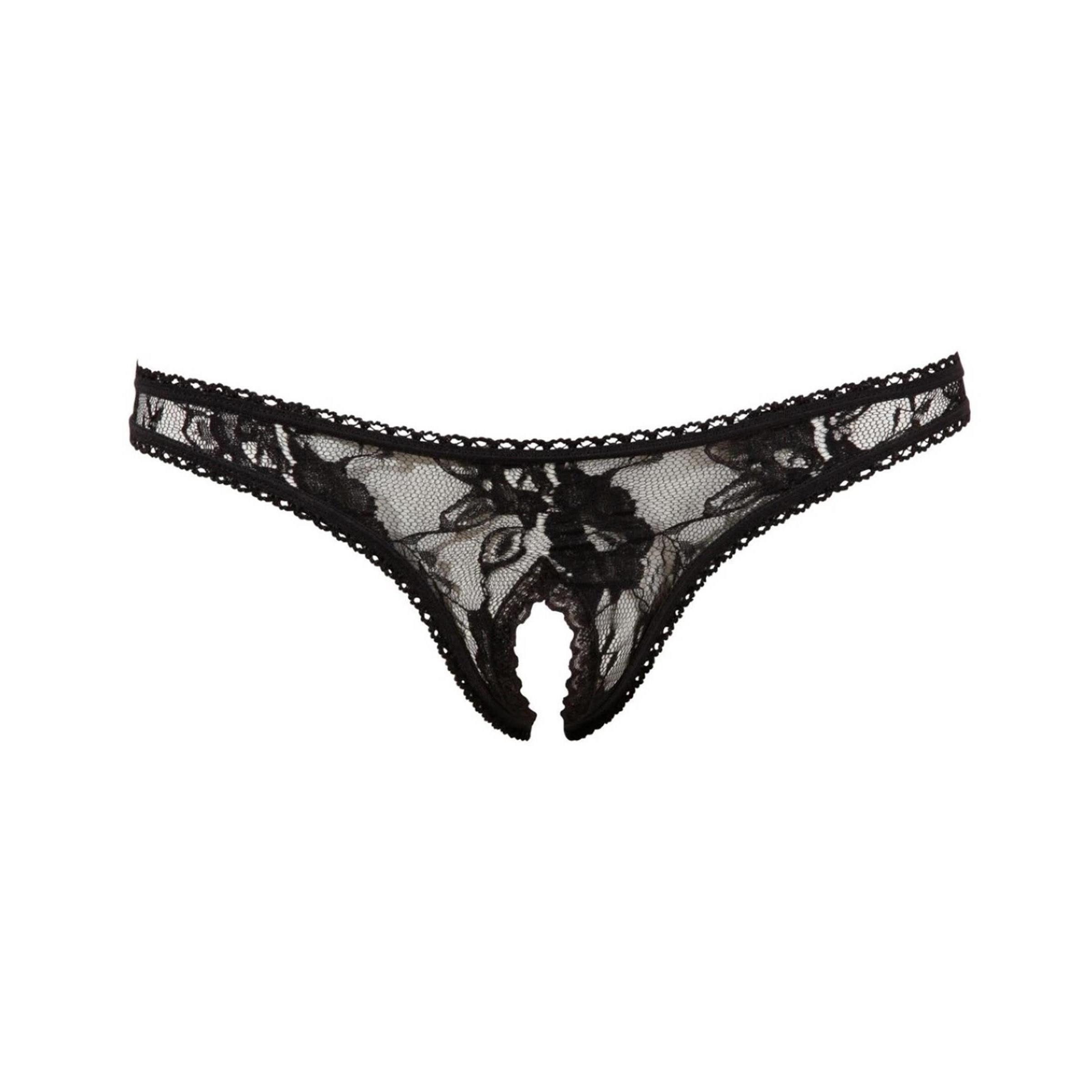 Cottelli LINGERIE Slip-Ouvert Cottelli LINGERIE - Spitzenrio schwarz - (L,M,S,XL