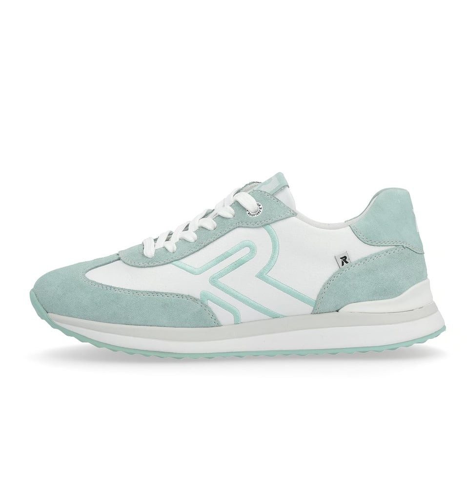 Rieker Evolution (Glattleder) 42509-81 weiss/tealblau Damen Sneaker günstig online kaufen