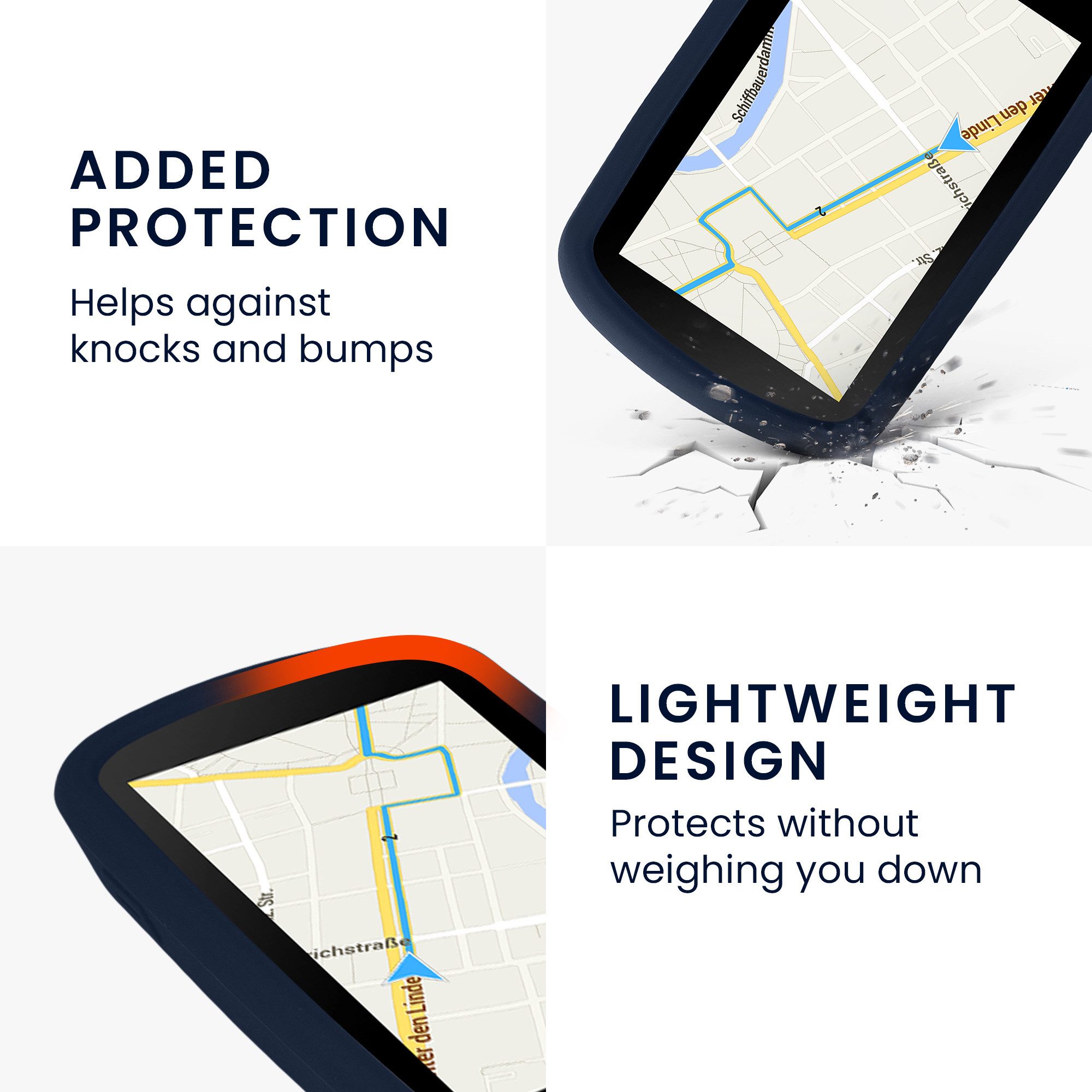 kwmobile Smartphone-Hülle kwmobile Hülle für Garmin Edge Explore 2, Silikon GPS Fahrrad Case Schutzhülle - in Dunkelblau