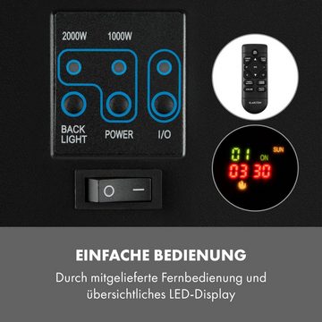 Klarstein Elektrokamin Basel Baseline, Elektrischer Kamin Heizung Indoor Heater LED 2000W