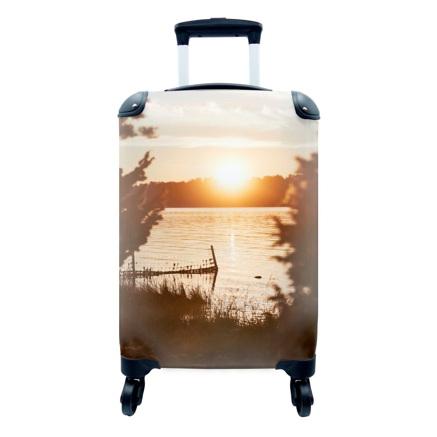 MuchoWow Handgepäckkoffer Mehr bei Sonnenuntergang, 4 Rollen, Reisetasche mit rollen, Handgepäck für Ferien, Trolley, Reisekoffer