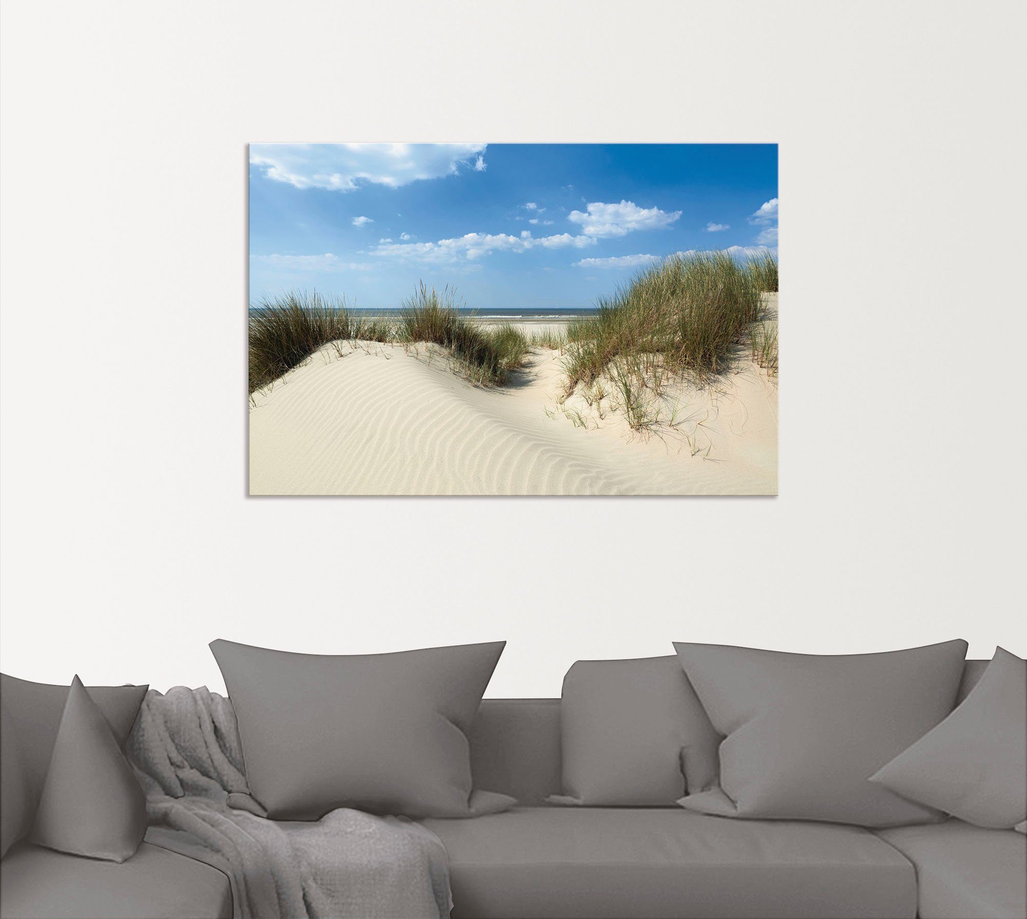 Artland Wandbild Düne mit Meeresblick, St), versch. (1 oder Leinwandbild, Strand als Alubild, Poster Wandaufkleber in Größen