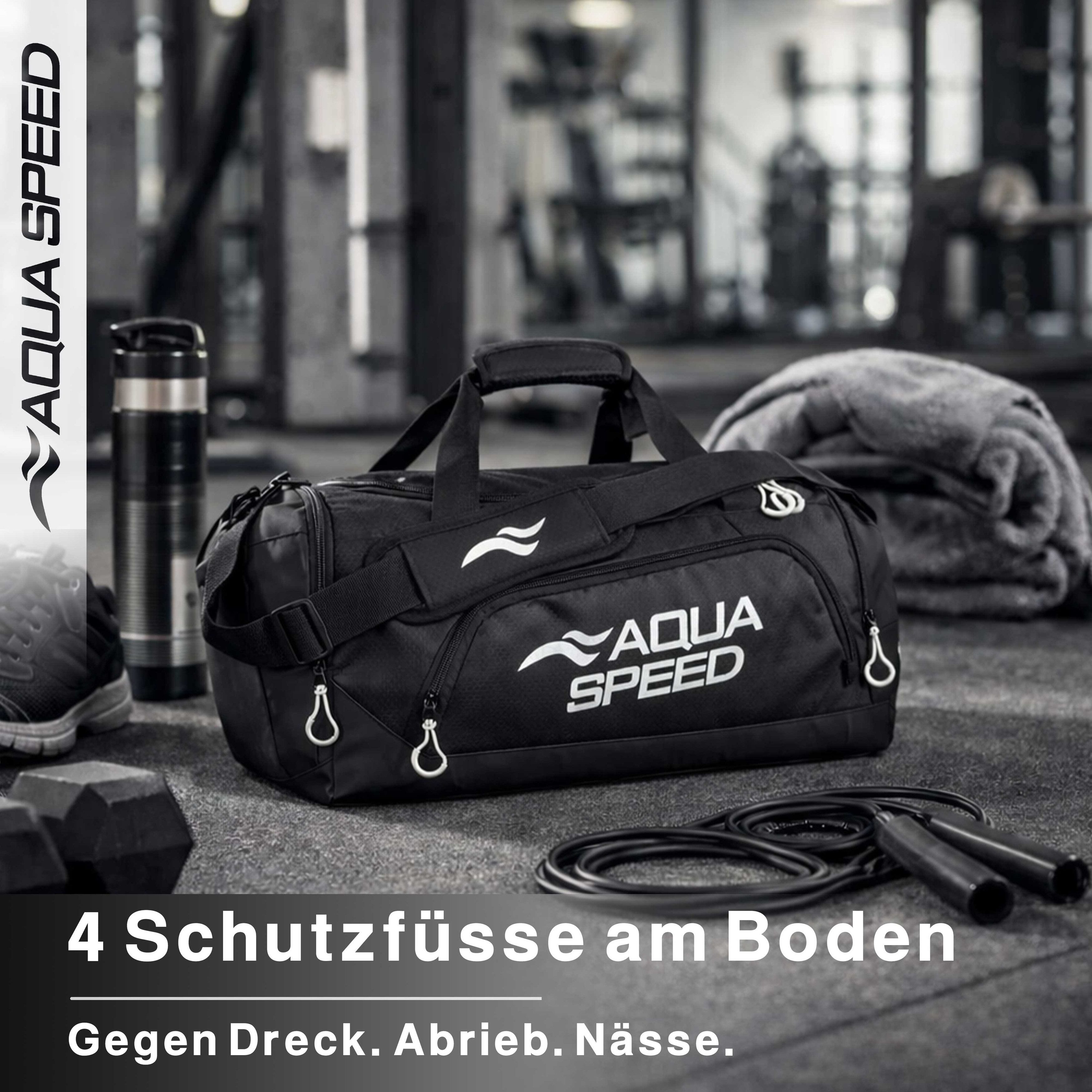 Aqua Speed Sporttasche Duffle Bag M 34L Training Fitness Schwimmen Pool Nassfach 37 (Trainingstasche mit U Öffnung Schultergurt und großem Hauptfach), Belüftetes Nassfach trennt nasse Kleidung sauber von Ausrüstung