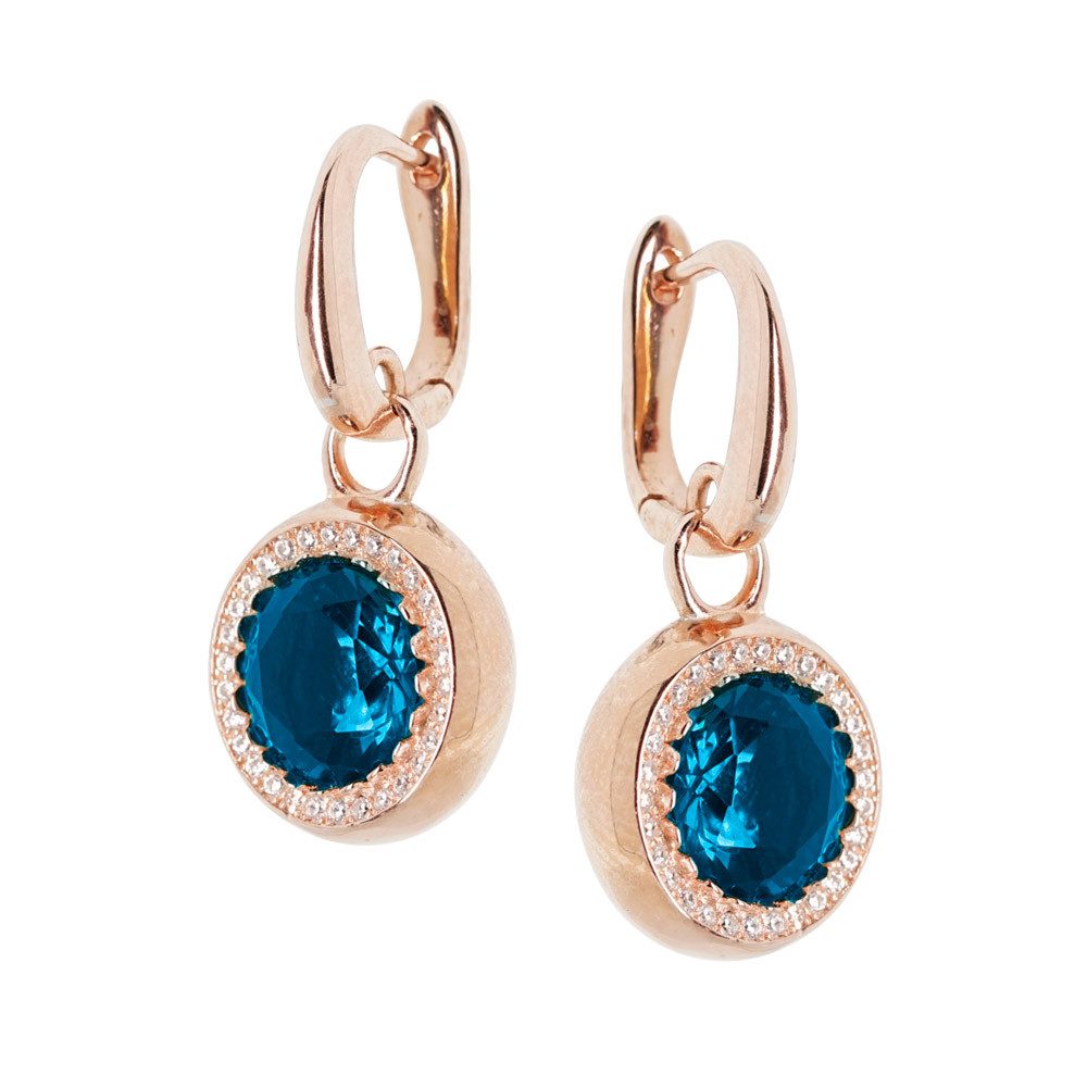 Golders Paar Ohrhänger aus 925 Silber, rotvergoldet mit Zirkonia (in versch günstig online kaufen