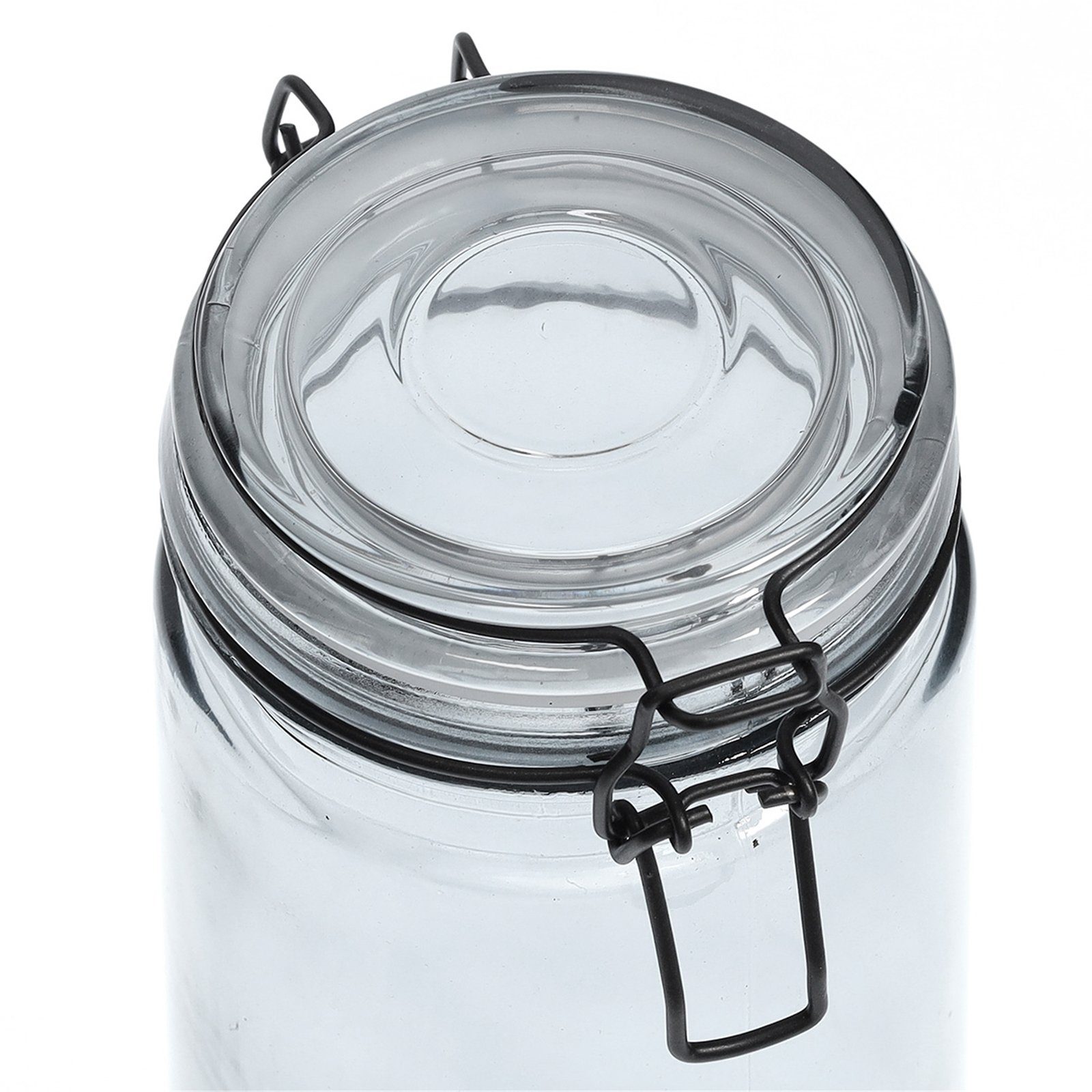 Neuetischkultur Lebensmittelaufbewahrung Glas, grau mit Bügelverschluss Vorratsglas ml, 1000 Metall, (Stück, Vorratsglas 1-tlg),