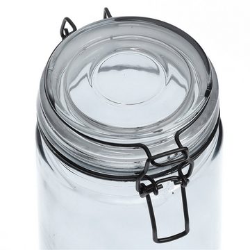 Zeller Present Vorratsglas Vorratsglas grau mit Bügelverschluss 250 ml, Glas, (Stück, 1-tlg., 1 Vorratsglas mit Bügelverschluss)