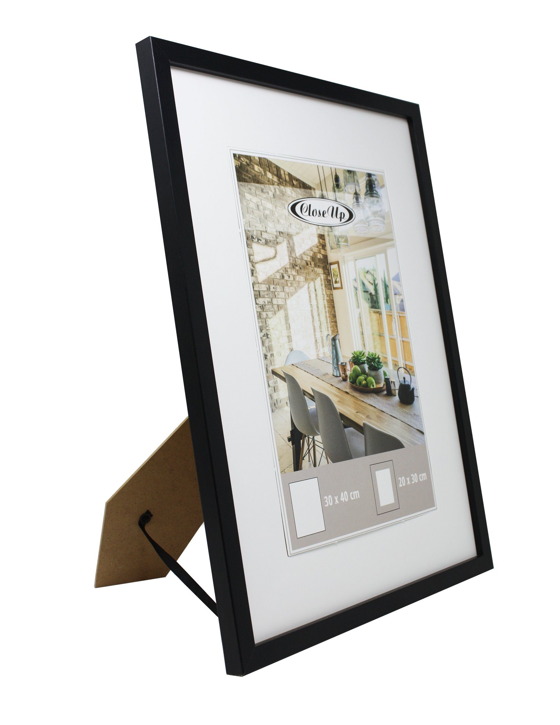 Close Up Bilderrahmen Posterrahmen 30 x 40 cm schwarz mit Passepartout günstig online kaufen