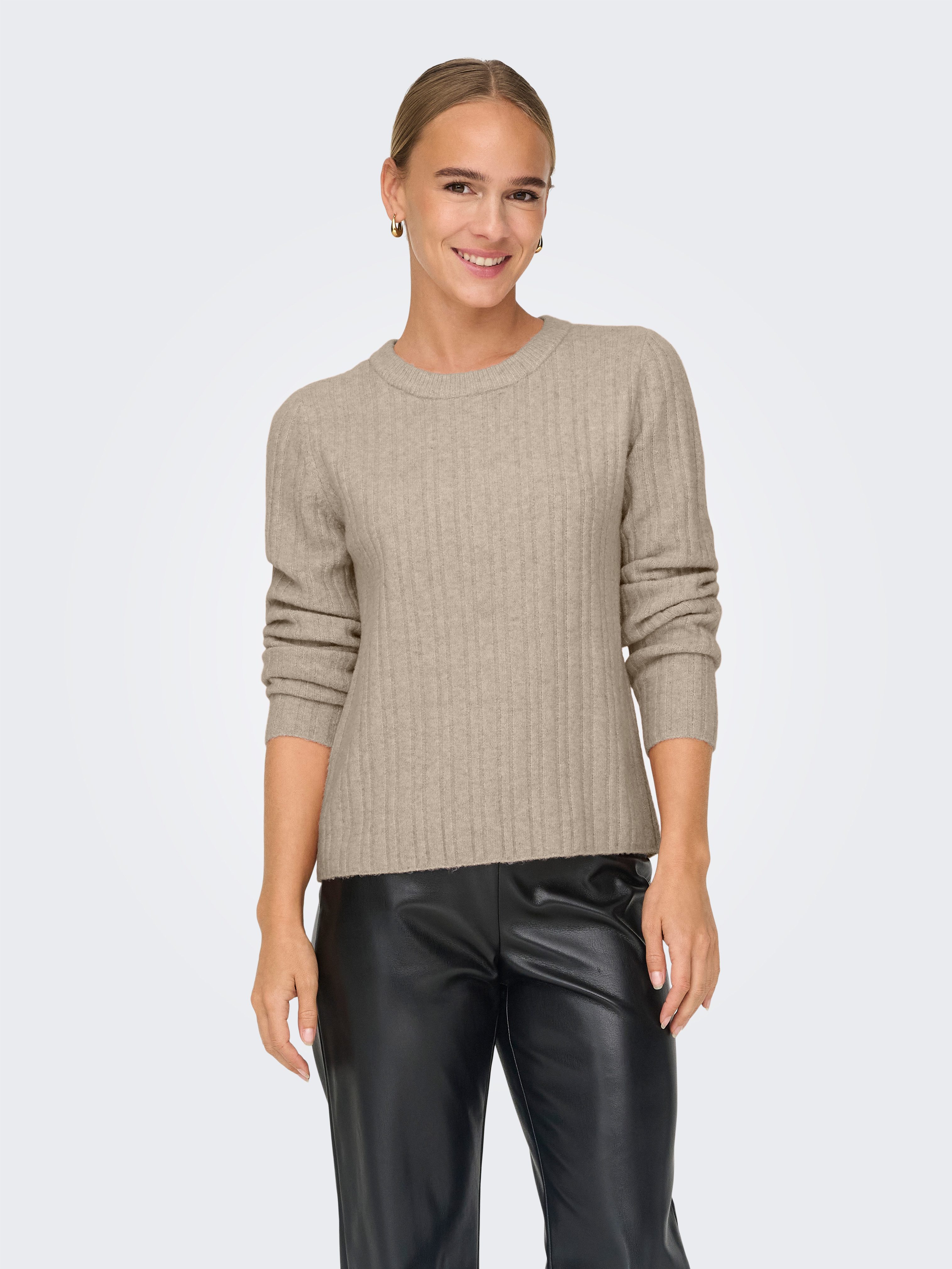 ONLY Rundhalspullover ONLJEANETT LIFE L/S RIB günstig online kaufen