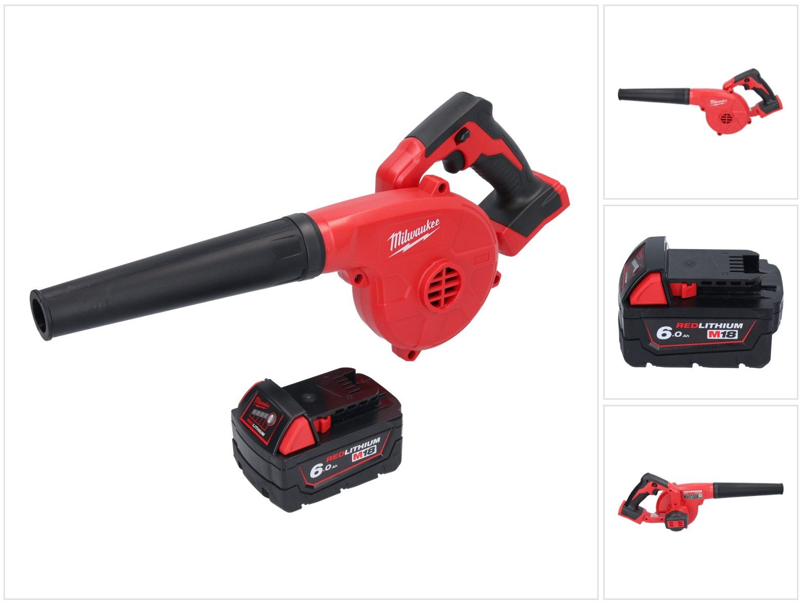 Milwaukee Akku-Laubbläser M18 BBL-601 Akku Gebläse 18 V + 1x Akku 6,0 Ah - ohne Ladegerät