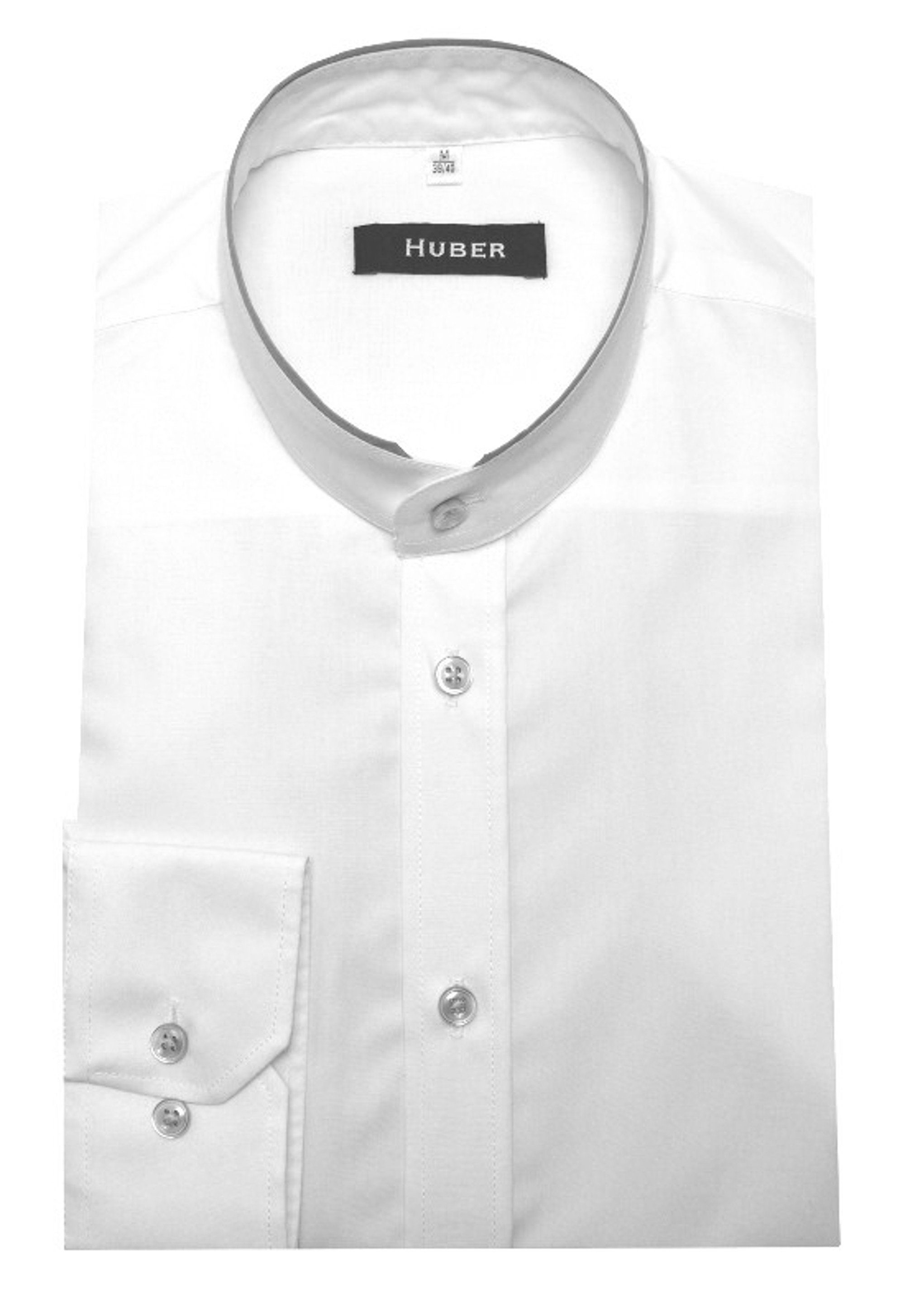Huber Hemden Langarmhemd HU-0076 Stehkragen, Kontraststoff, Regular Fit - b günstig online kaufen