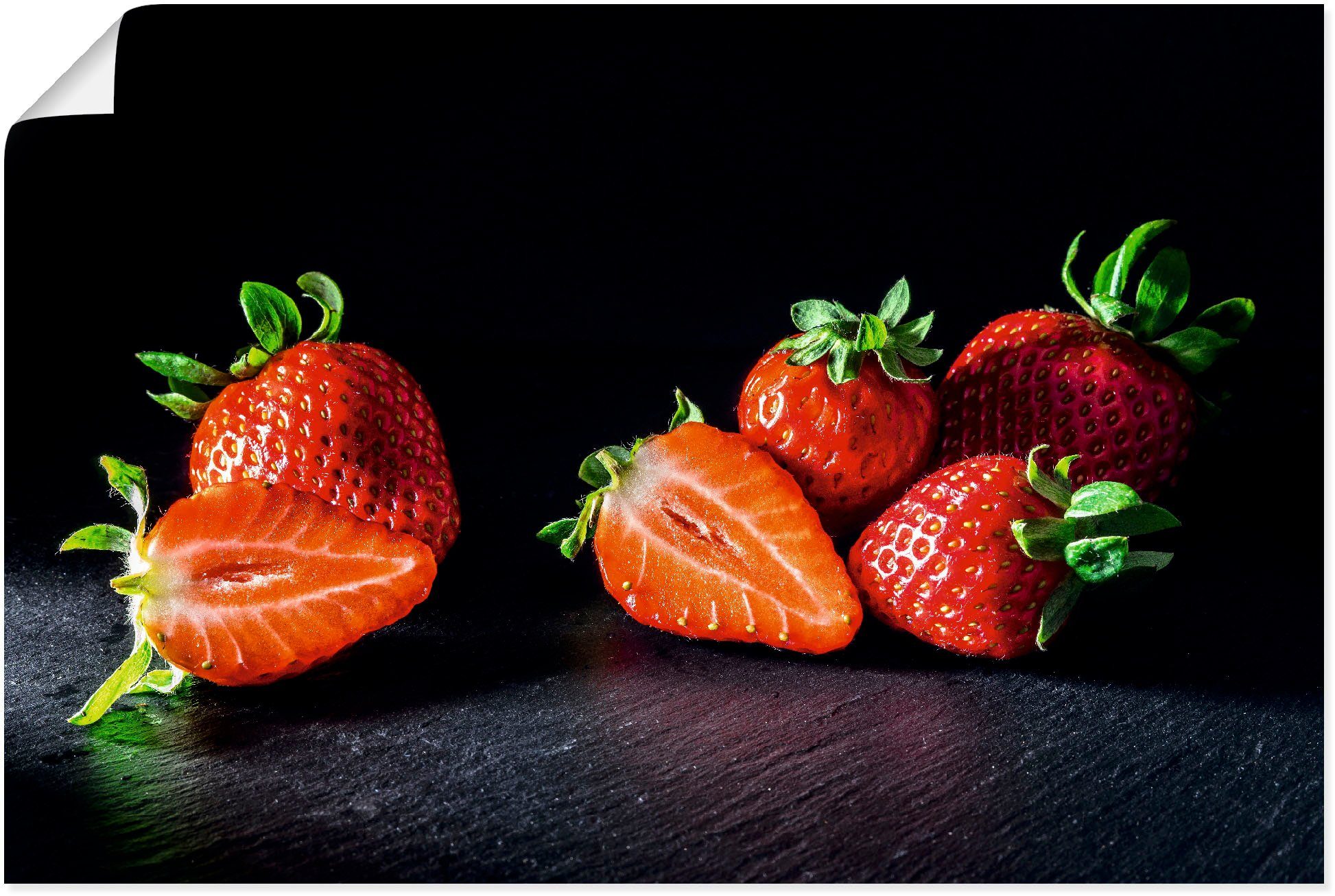 versch. in Obst Bilder Erdbeeren, (1 Leinwandbild, Alubild, Artland Wandbild Poster St), als oder Wandaufkleber süß Größen fruchtig, und