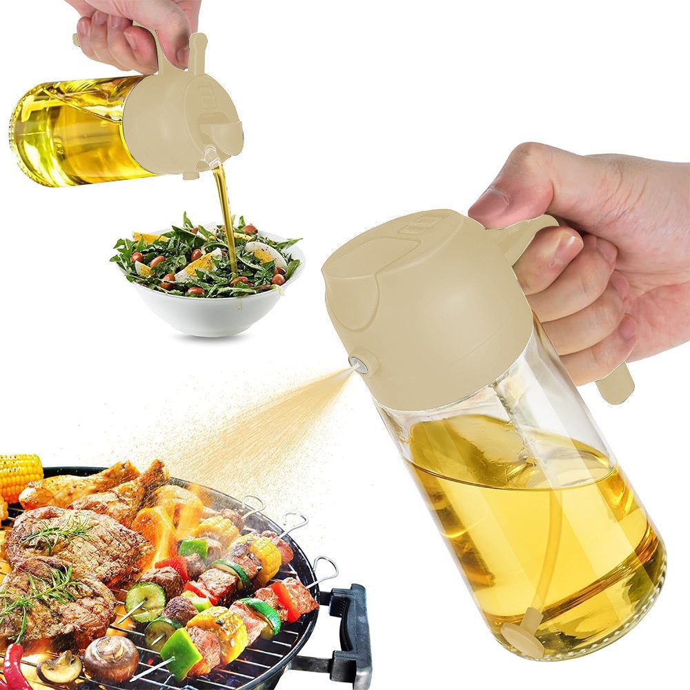 FOUORTUNATE-BEE Ölkaraffe 500 ml 2 in 1 Ölspender & Ölsprüher