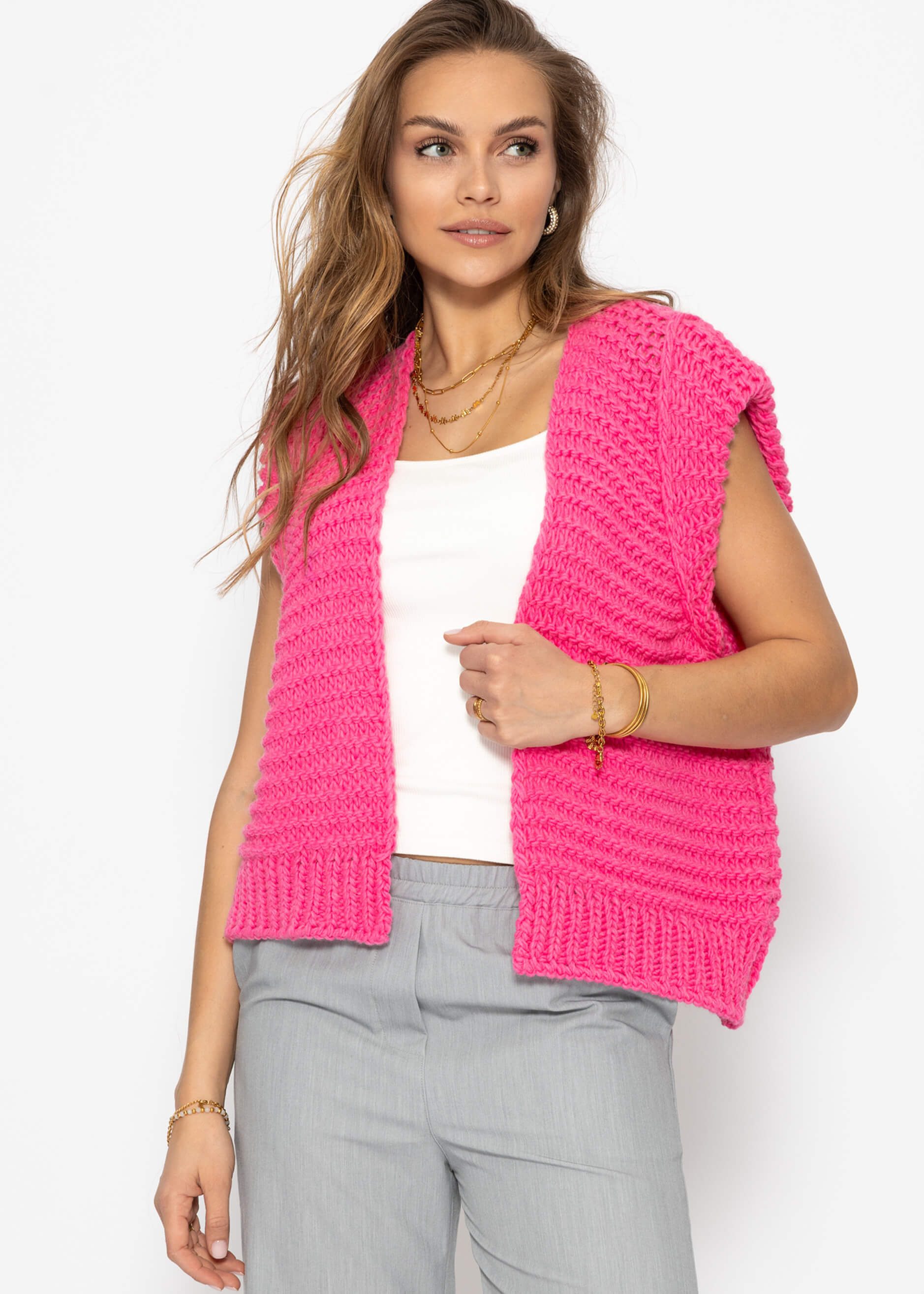 SASSYCLASSY Strickweste Strickweste Damen mit strukturierten günstig online kaufen
