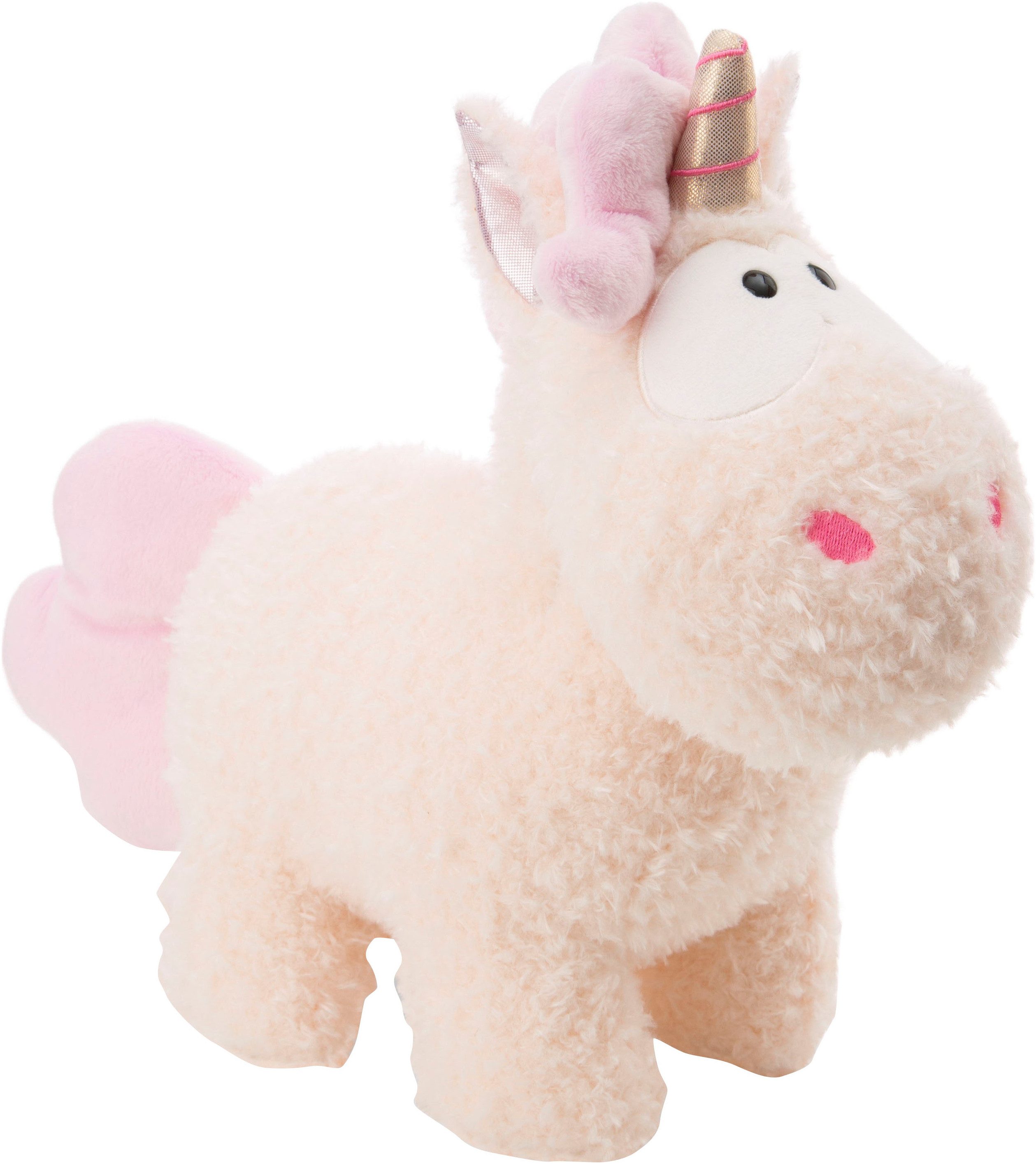 Nici Kuscheltier Theodor & Friends GREEN, Einhorn Creamy Pink stehend 22 cm