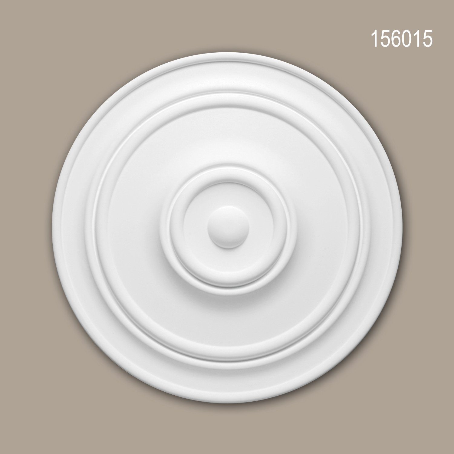 Profhome Decken-Rosette 156015 Rosette aus Polyurethan Deckenrosette Zierelement Ø 55,5 cm (Rosette, 1 St., Deckenrosette, Medallion, Stuckrosette, Deckenelement, Zierelement), weiß, vorgrundiert, Stil: Zeitlos / Klassisch