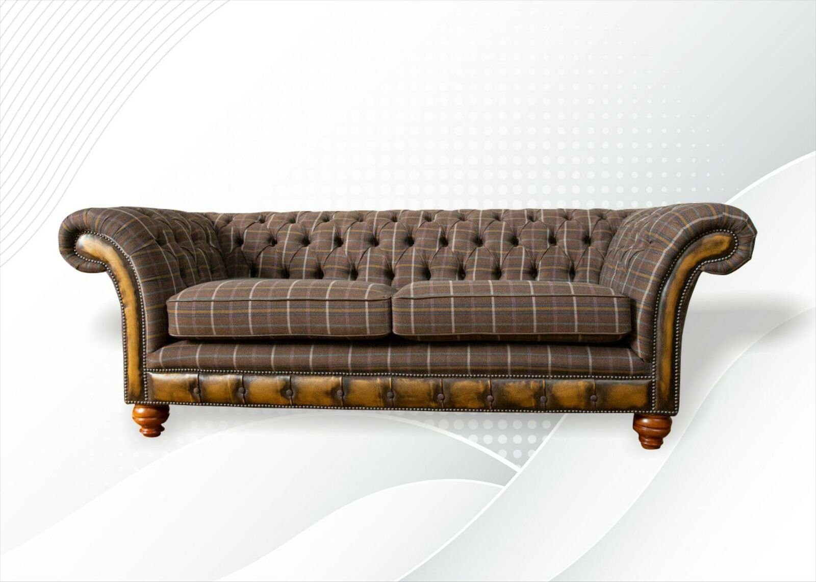 JVmoebel Chesterfield-Sofa Brauner moderner Chesterfield 3-er Couch Dreisitzer Neu Sofa, Made Europe in
