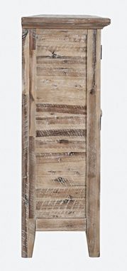 Livin Hill Kommode Avola, Rustikale Akazienholzvitrine, dekorative Leisten, verglaste Tür