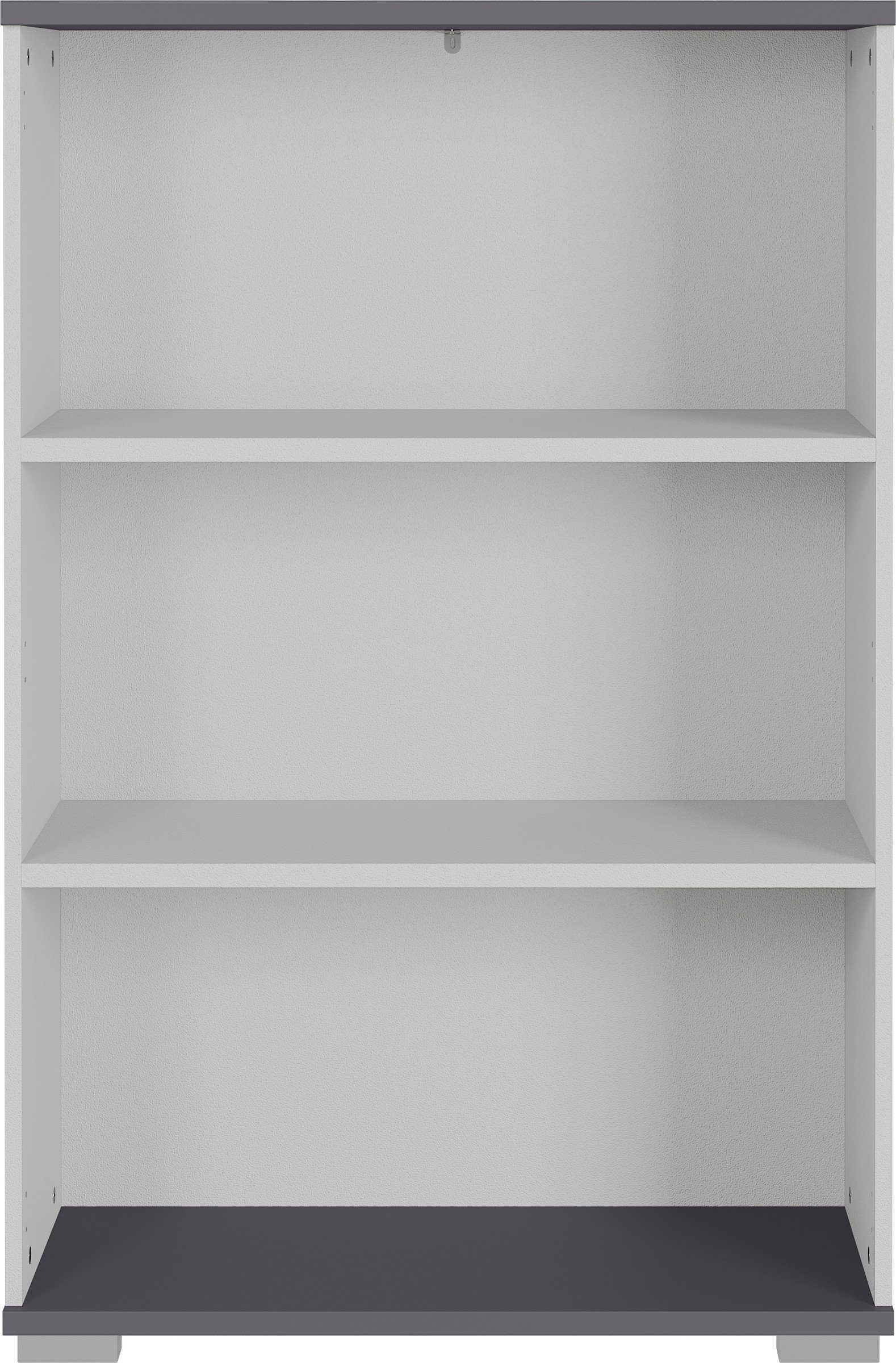möbelando Bücherregal in 80x123x40 grau, Einlegeböden 2 mit anthrazit BxHxT: cm, 416