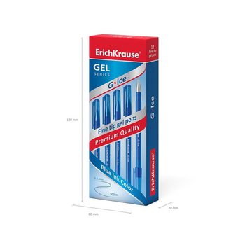 Erich Krause Gelschreiber, Gelstifte G-Ice 0,4mm 12er Pack Blau