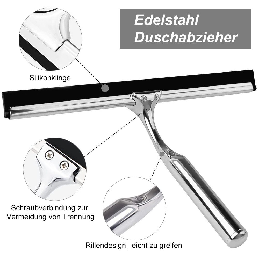 HUGERSTONE Duschabzieher fensterabzieher,Edelstahl abzieher dusche, kein günstig online kaufen