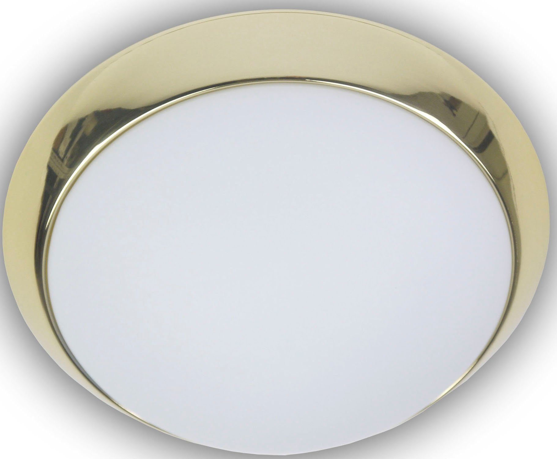 niermann Deckenleuchte Opal matt, Dekorring Messing poliert, 40 cm, HFSensor,LED, LED wechselbar, Warmweiß