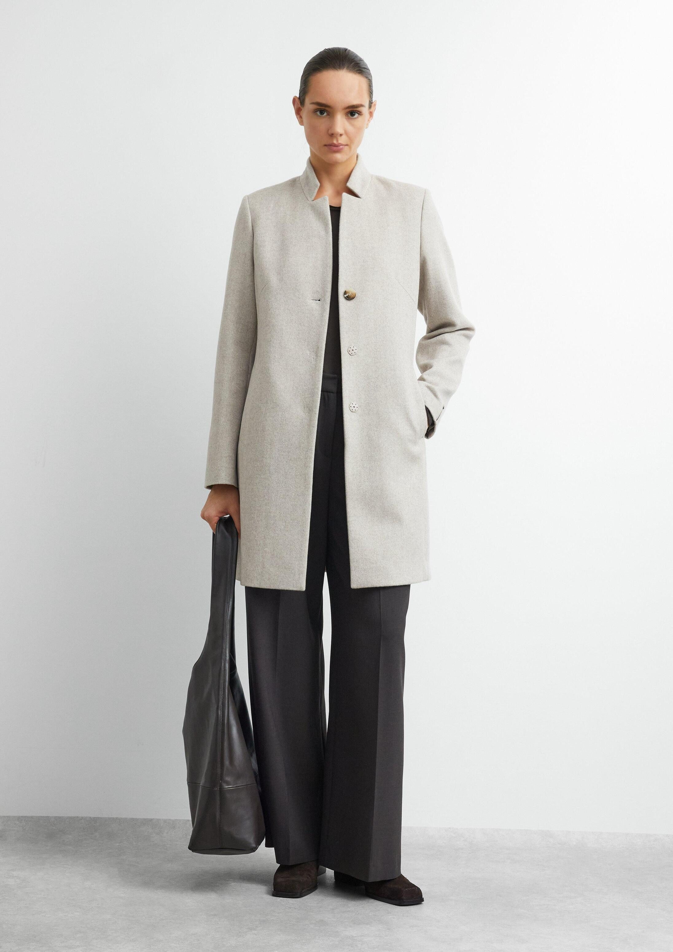 comma Wintermantel Outdoor-Mantel Taillierter Blazer-Mantel mit dezentem Herringbone-Muster – Bild 5 von 5