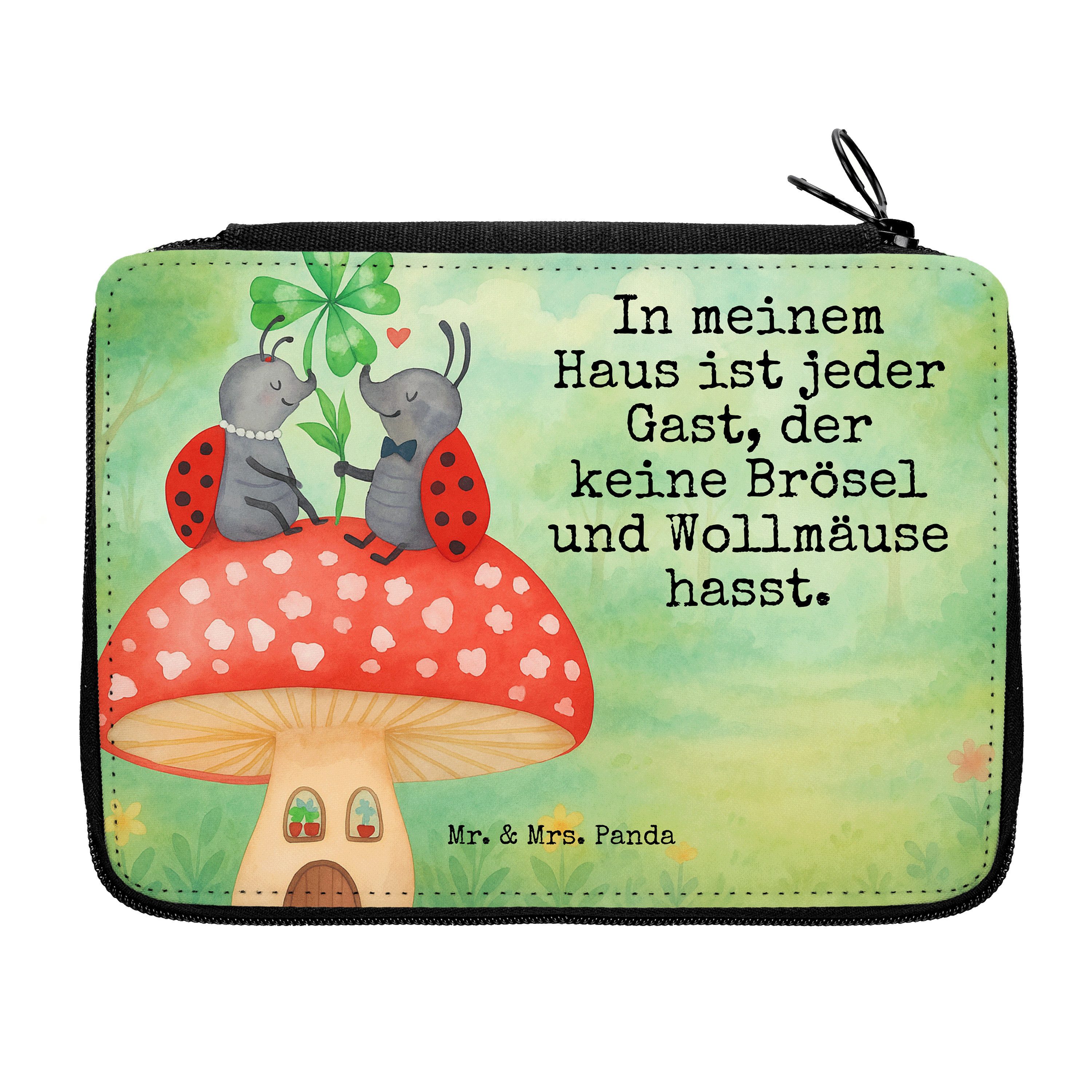 Federmäppchen Marienkäfer Fliegenpilz Design, Bleistiftetui, Weiß, Schreibmappe, Mä