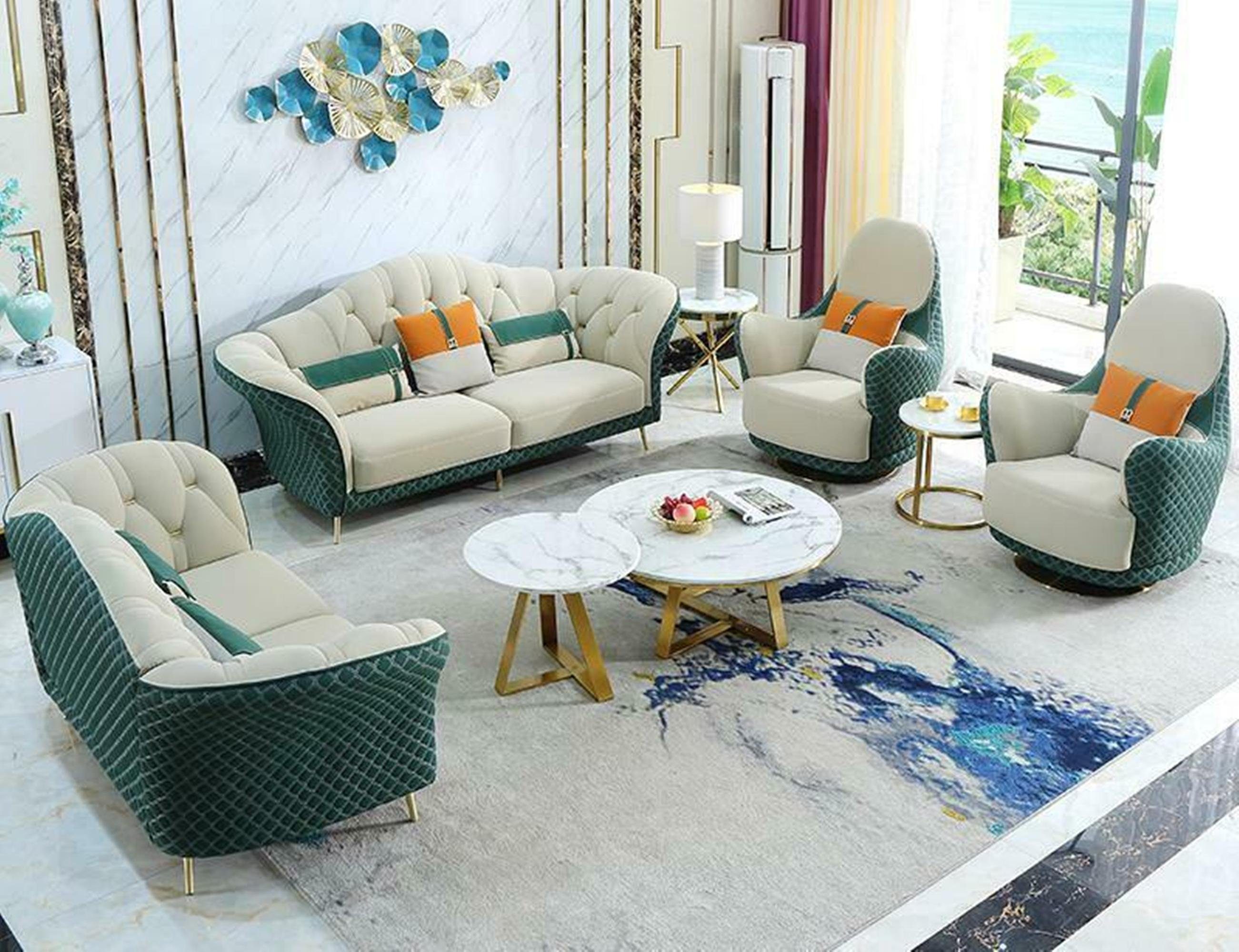 JVmoebel Sofa Luxus große Sofagarnitur 3+2+1+1 Sitzer Modernes Design Neu, Made in Europe