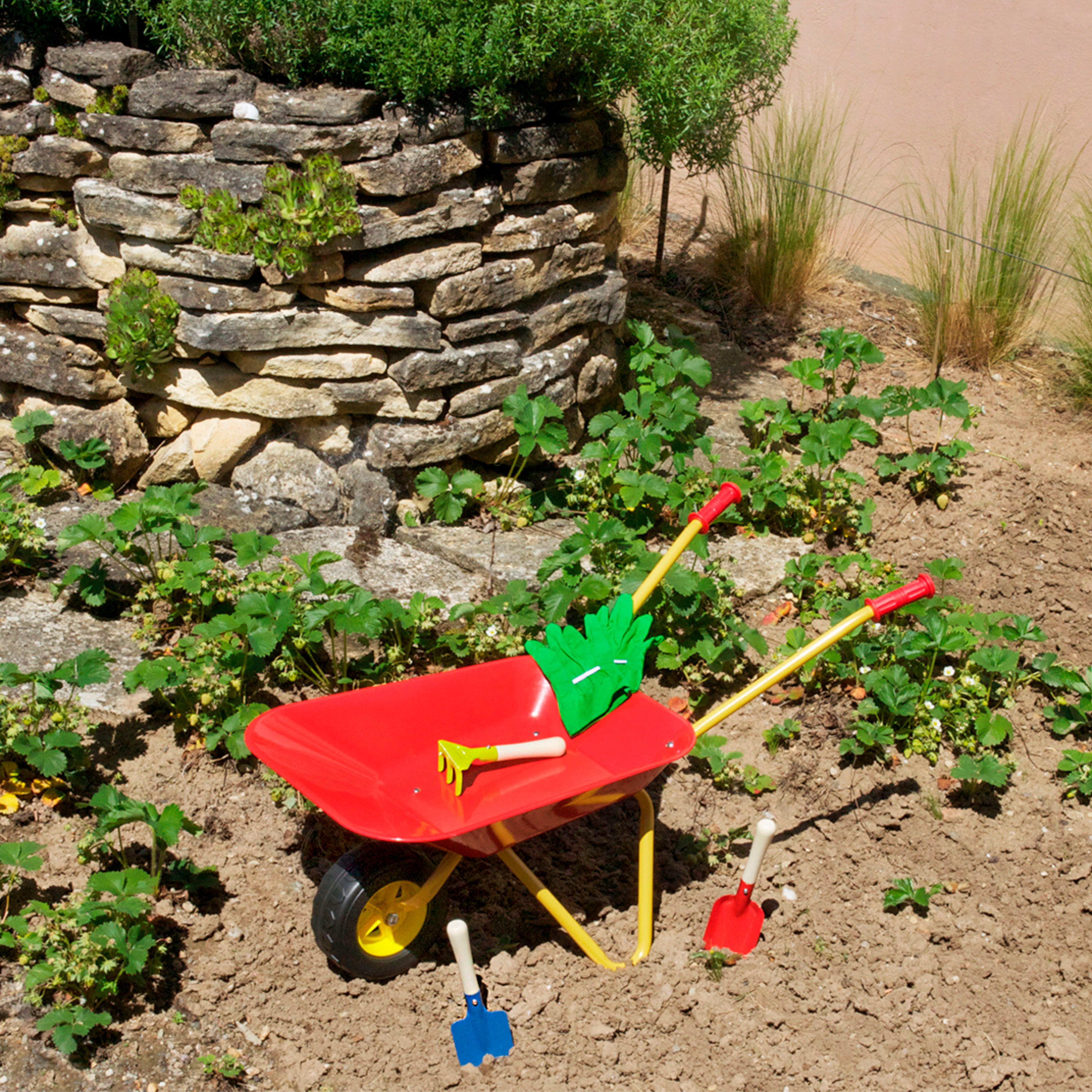 Klein Schubkarre Metallschubkarre mit Zubehör, für Kinder, aus Metall