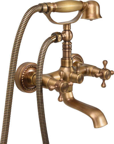 TRIZERATOP Wannenarmatur Badewannenarmatur RETRO BRONZE 1 (komplett, komplett)