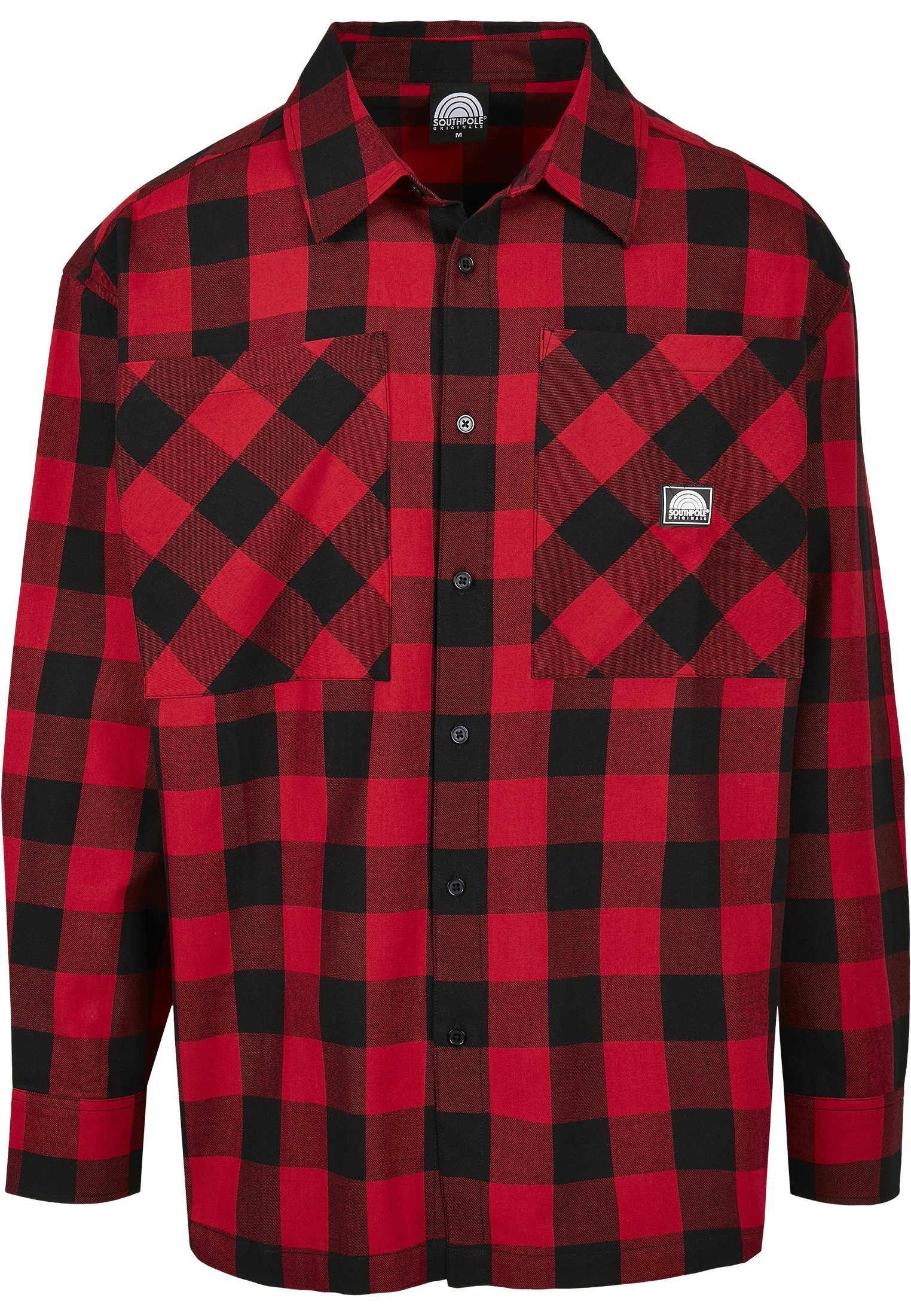 Southpole Langarmshirt Herren red Shirt Check (1-tlg) Southpole Flannel