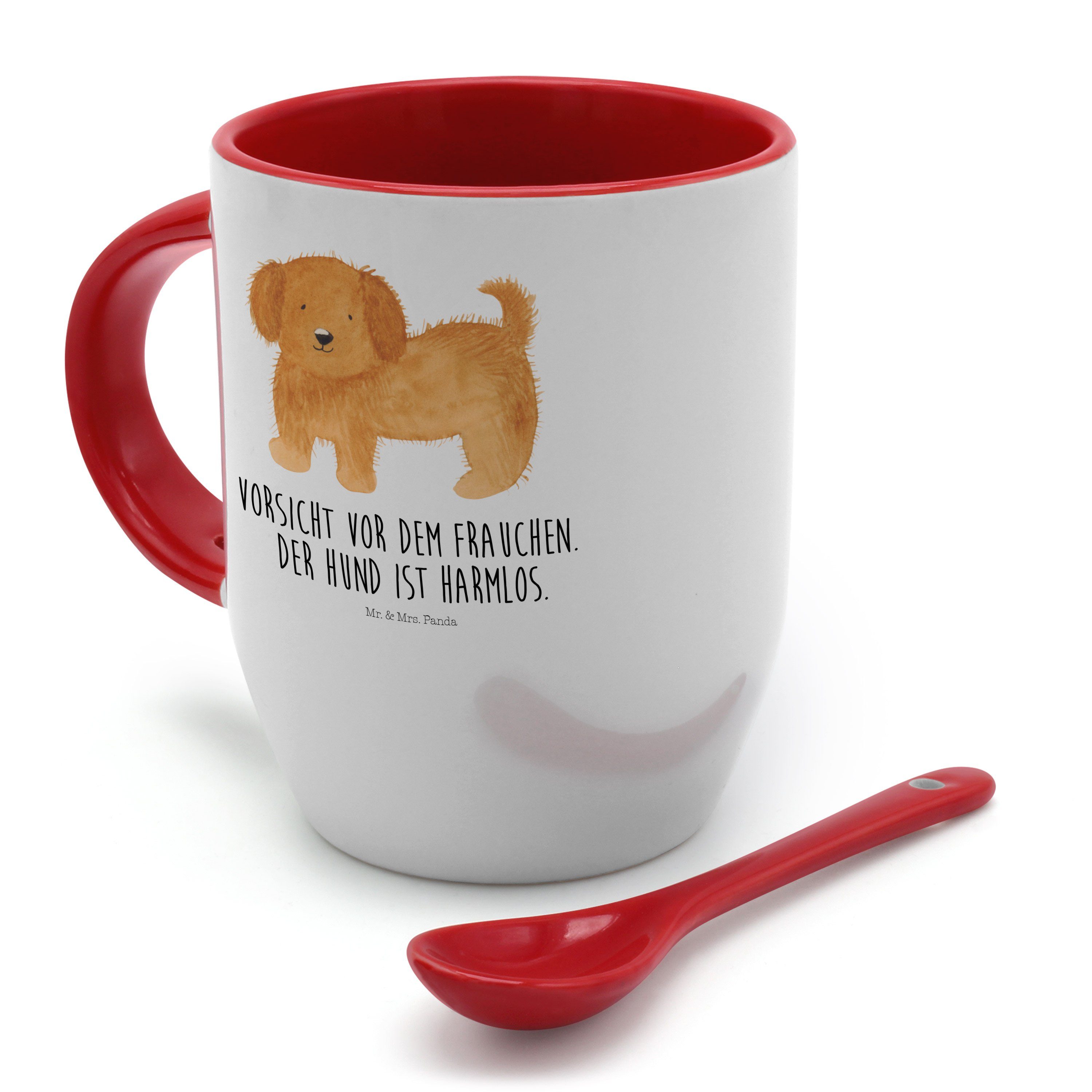 Mr. & Mrs. Panda Tasse Geschenk, - Hundebesitzer, Weiß flauschig - Hund Keramik Frauchen, Vierbeiner