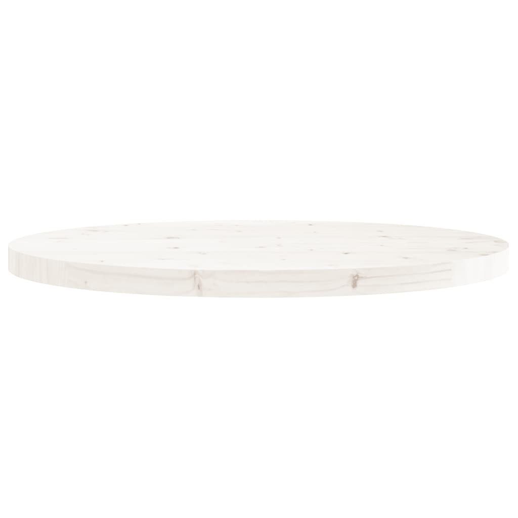 cm Massivholz Kiefer Ø70x3 Tischplatte Weiß St) Tischplatte (1 Rund vidaXL