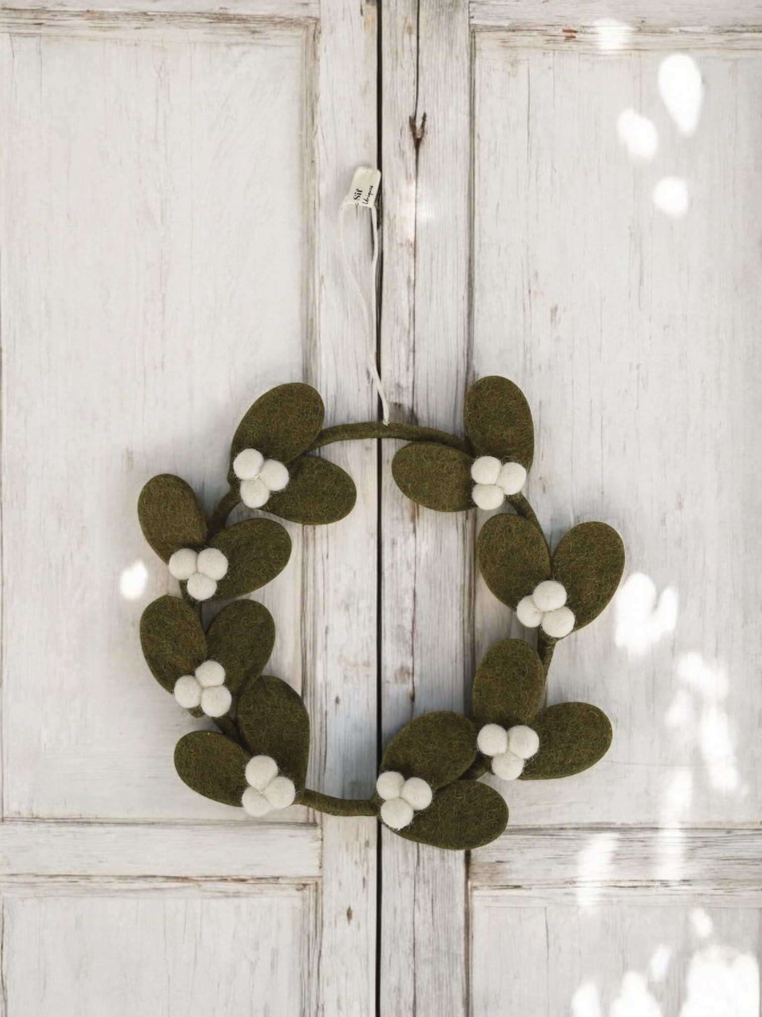 Gry & Sif Dekokranz Kranz aus Filz, Mitselzweig-Kranz, fairtrade, handmade