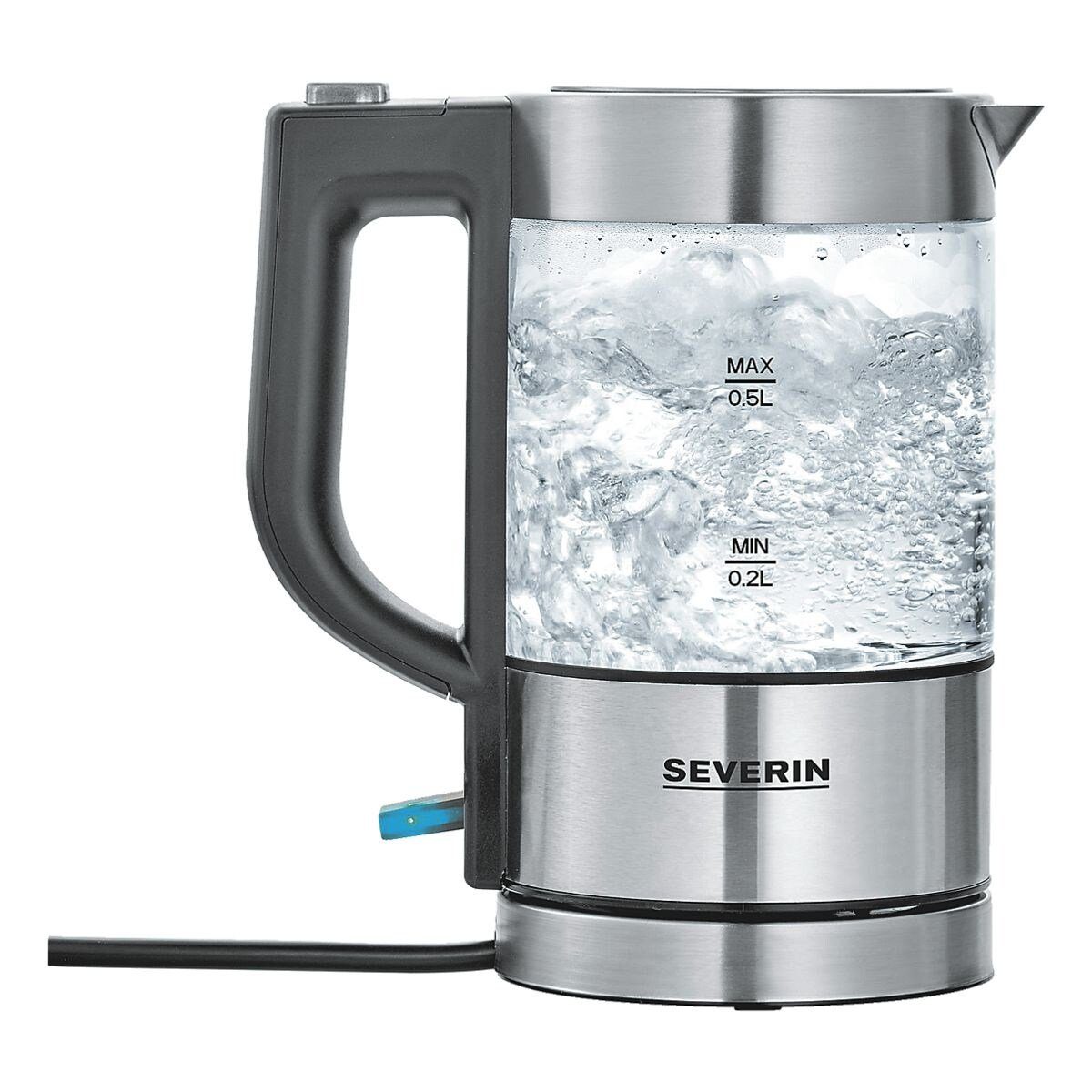 Severin Wasserkocher Mini Glas-Wasserkocher WK 3472, schnurlos, Überhitzungsschutz – Bild 4 von 5