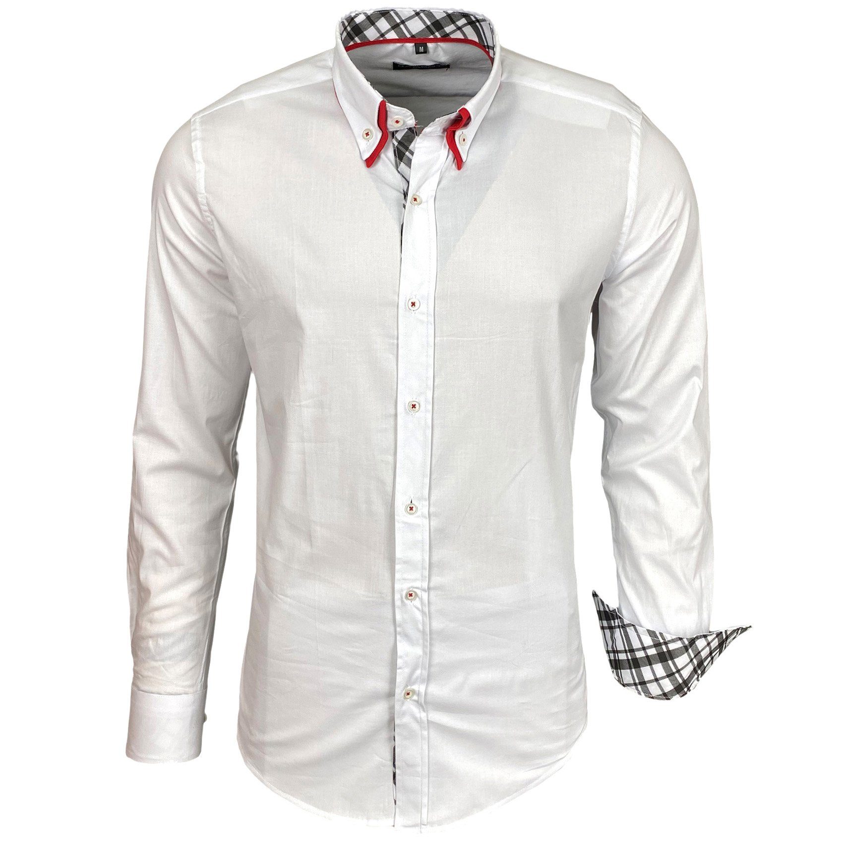 Baxboy Langarmhemd Baxboy Herren Hemd Kentkragen Hemden Slim Fit Anzug Kont günstig online kaufen