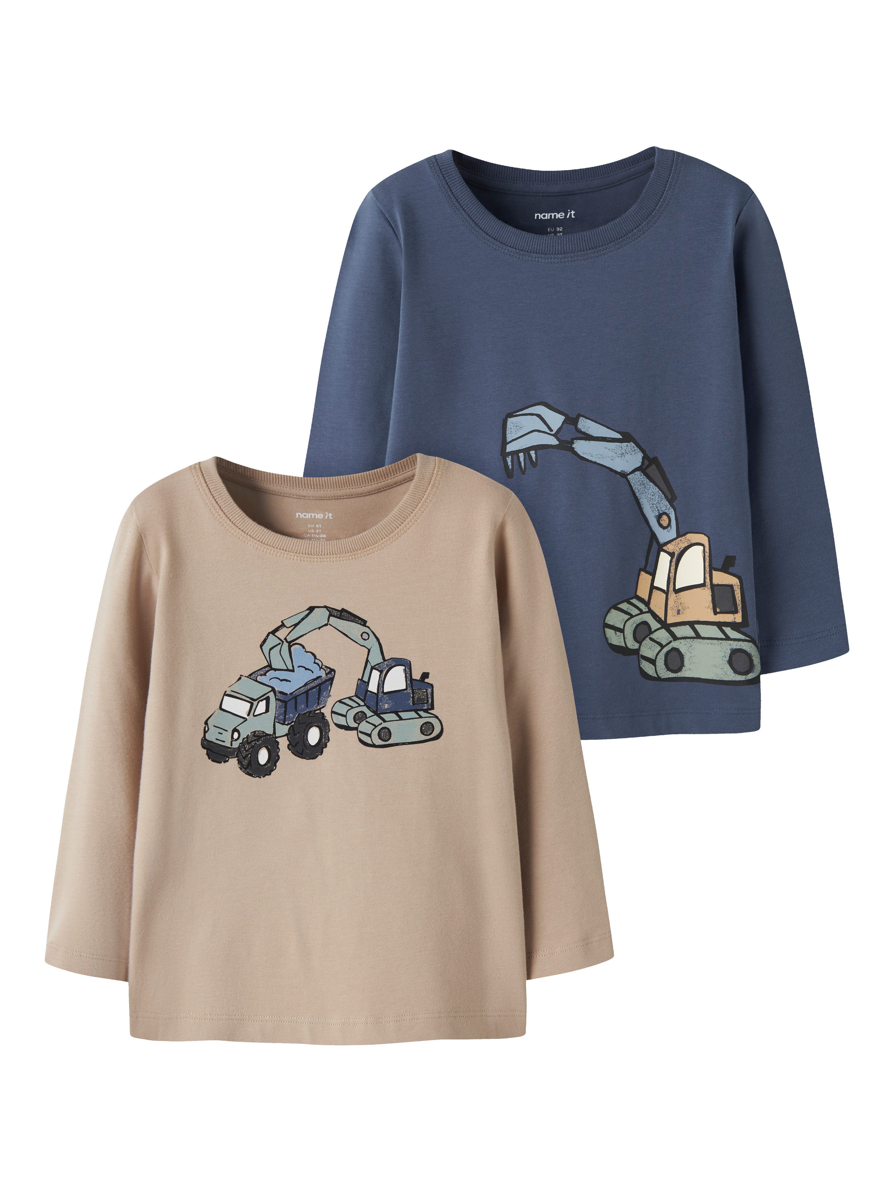 Name It Langarmshirt NMMKARKE 2P LS TOP BOX (Packung, 2-tlg) Baumwollmischung, regular fit