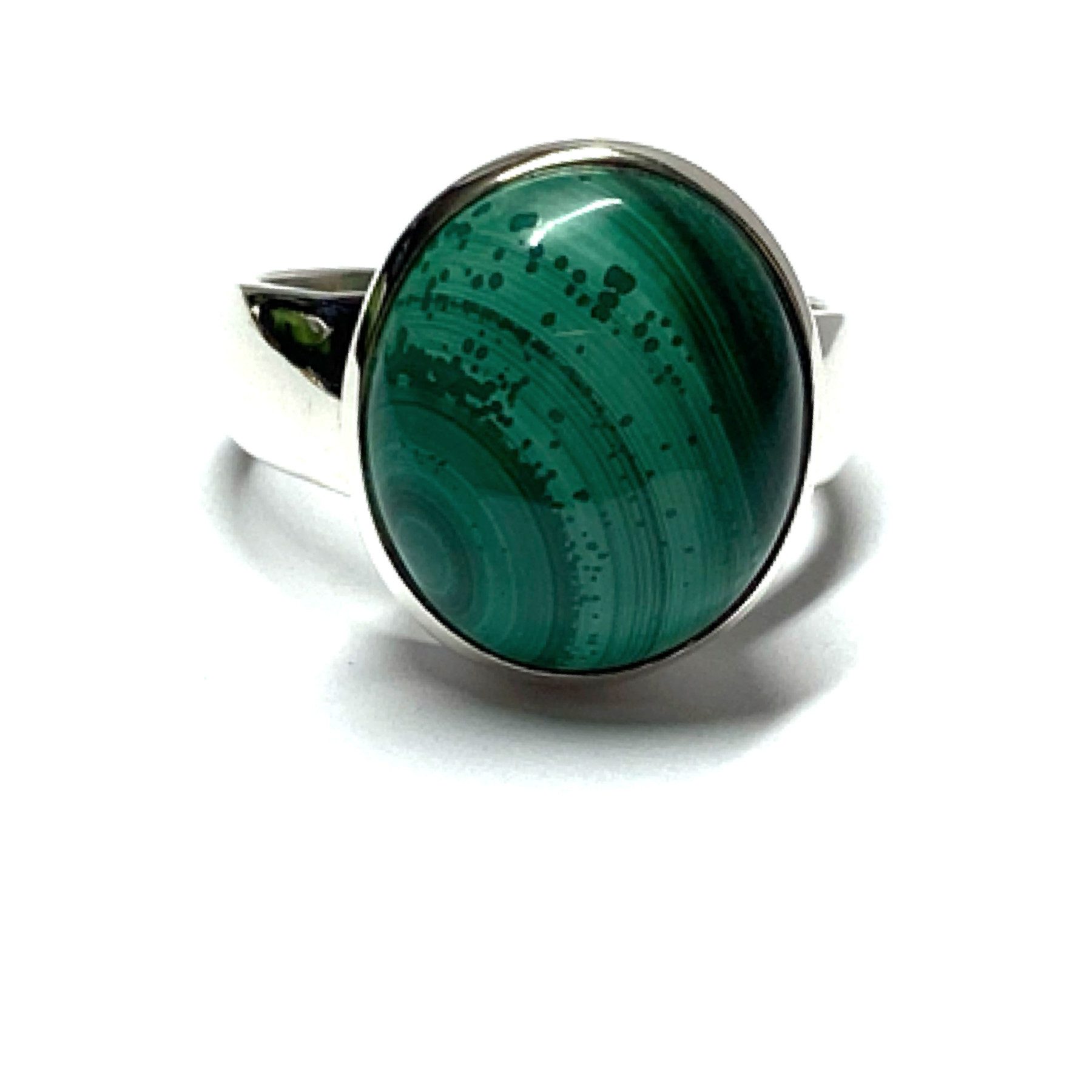 Silberring Silberring 925 Malachit Cabochon oval Schmuckring #62