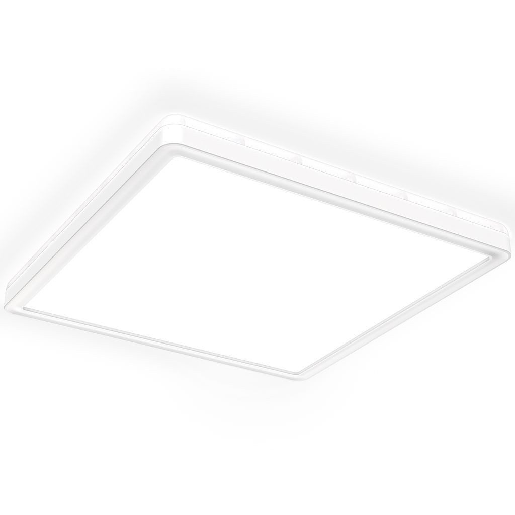 B.K.Licht Deckenleuchte LED Deckenlampe mit Backlight weiß Badezimmer Büro IP44 18W flach 35mm, LED fest integriert, 4000K - Neutralweiß, Panel eckig 29x29cm 230V Küche Wohnzimmer Arbeitszimmer - BKL1559