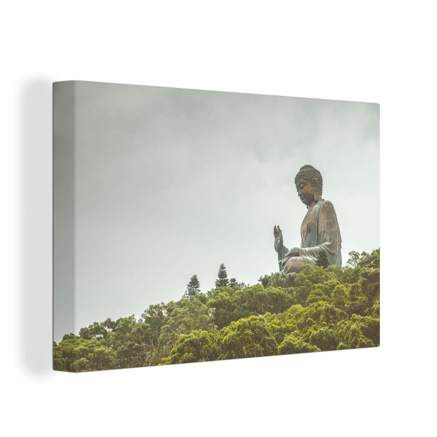 Tan Die Wandbild Aufhängefertig, Wanddeko, cm St), Leinwandbilder, Tian OneMillionCanvasses® der Seitenansicht Leinwandbild 30x20 (1 Buddha-Statue,