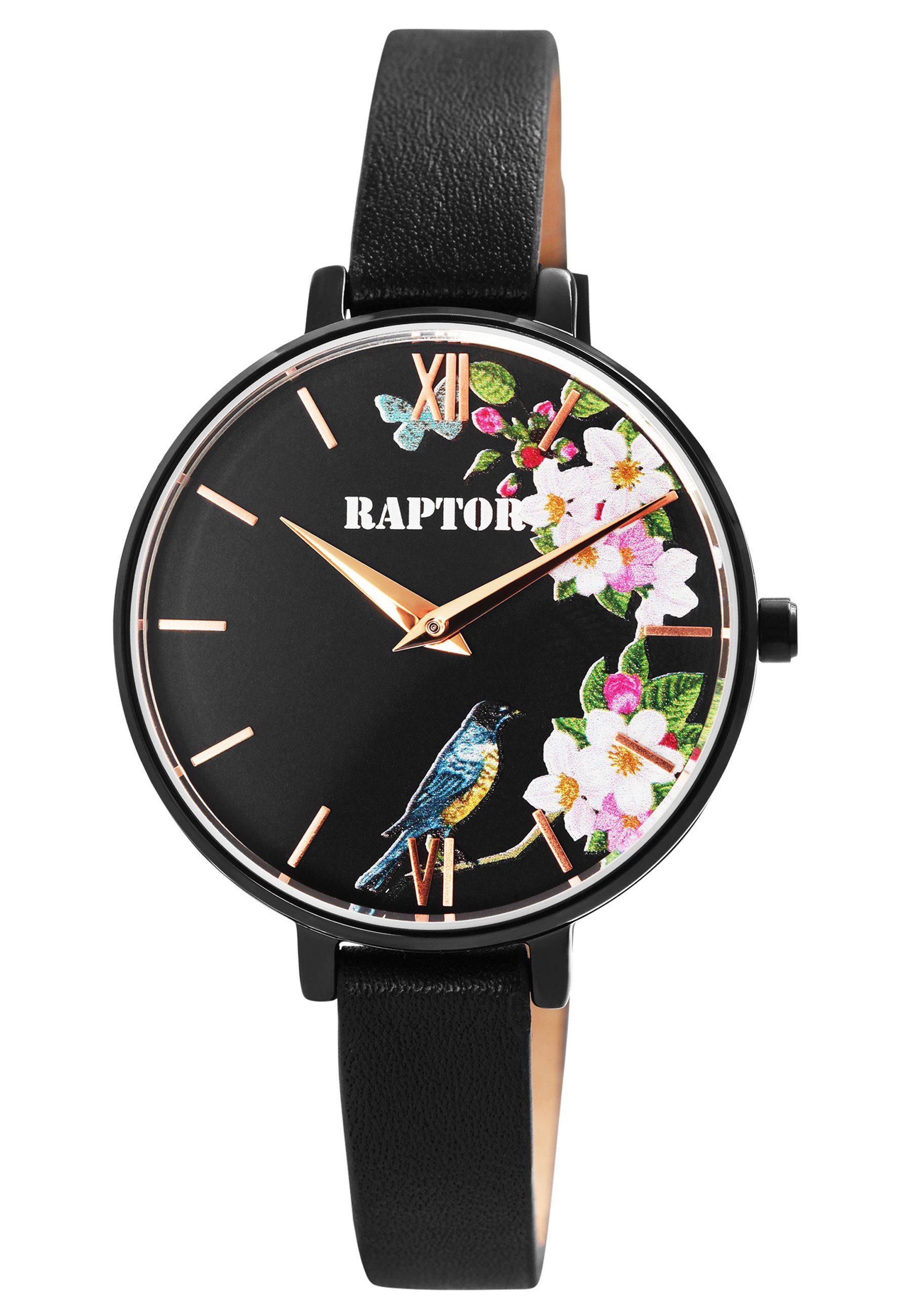 Raptor Quarzuhr Floret Schwarz