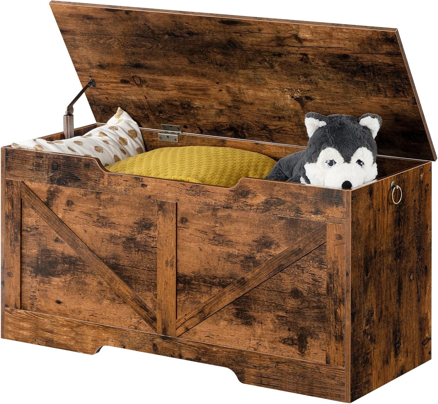 Hoobro Sitztruhe (Truhenbank aus Holz 100×40×50,5 cm, Sitzbank mit Stauraum günstig online kaufen