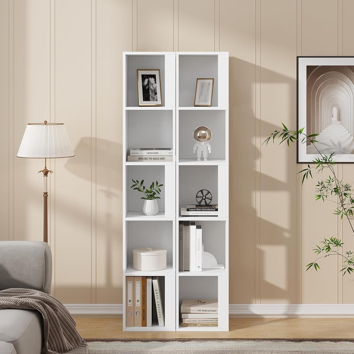 EUGAD Eckregal, 1-tlg., offenes Bücherregal schmal, mit 5 Fächern günstig online kaufen