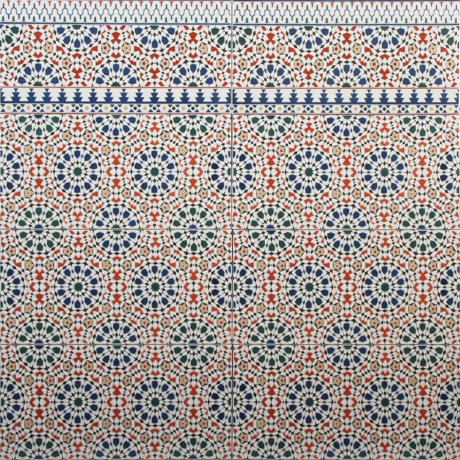 Wandfliese mit cm Mosaik-Muster, Endlos 1 Casa Moro 50x25 Fliesen Muster Liman qm bunt Marokkanische