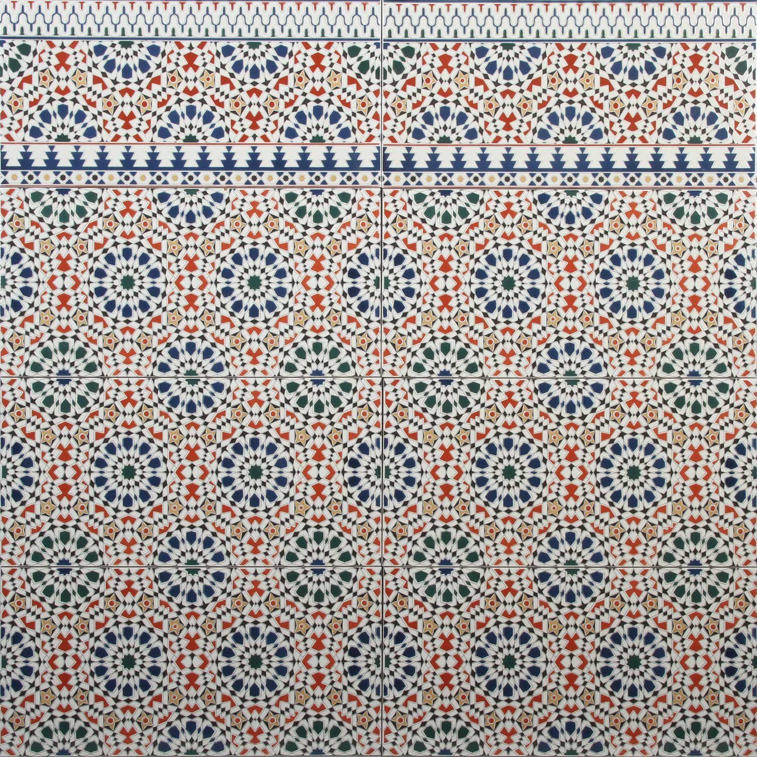 Casa Moro Wandfliese qm Marokkanische bunt Mosaik-Muster, Muster Fliesen cm 50x25 1 Liman mit Endlos