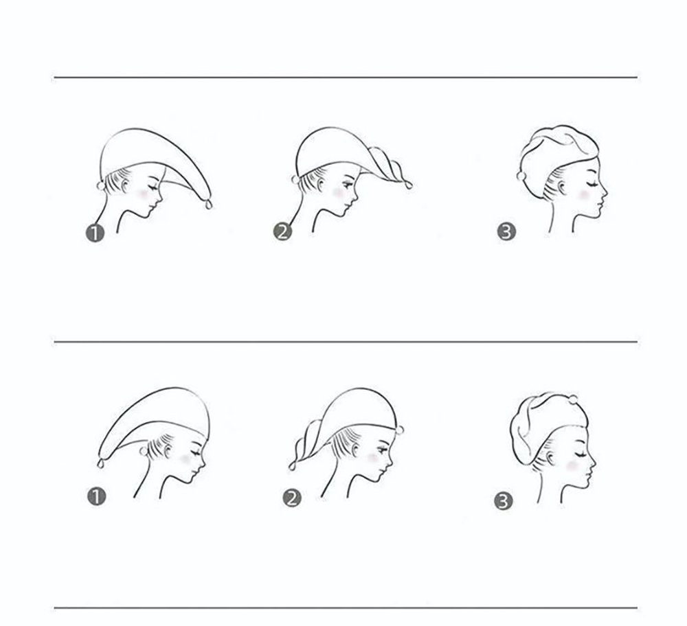 absorbiert Haar (1-St), Schlaufe L.Ru mit trockenes UG Duschhaube für Wasser, Turban-Handtuch Haartrocknungskappe