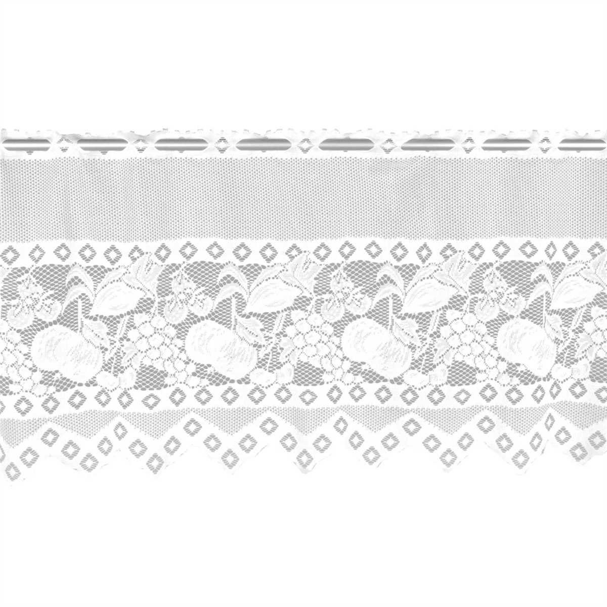 Spitzenoptik, x (BxL) (1 in Bistrogardine 50cm mit Stangendurchzug 160cm Arsvita, Stangendurchzug Vorhang, St), Äpfel