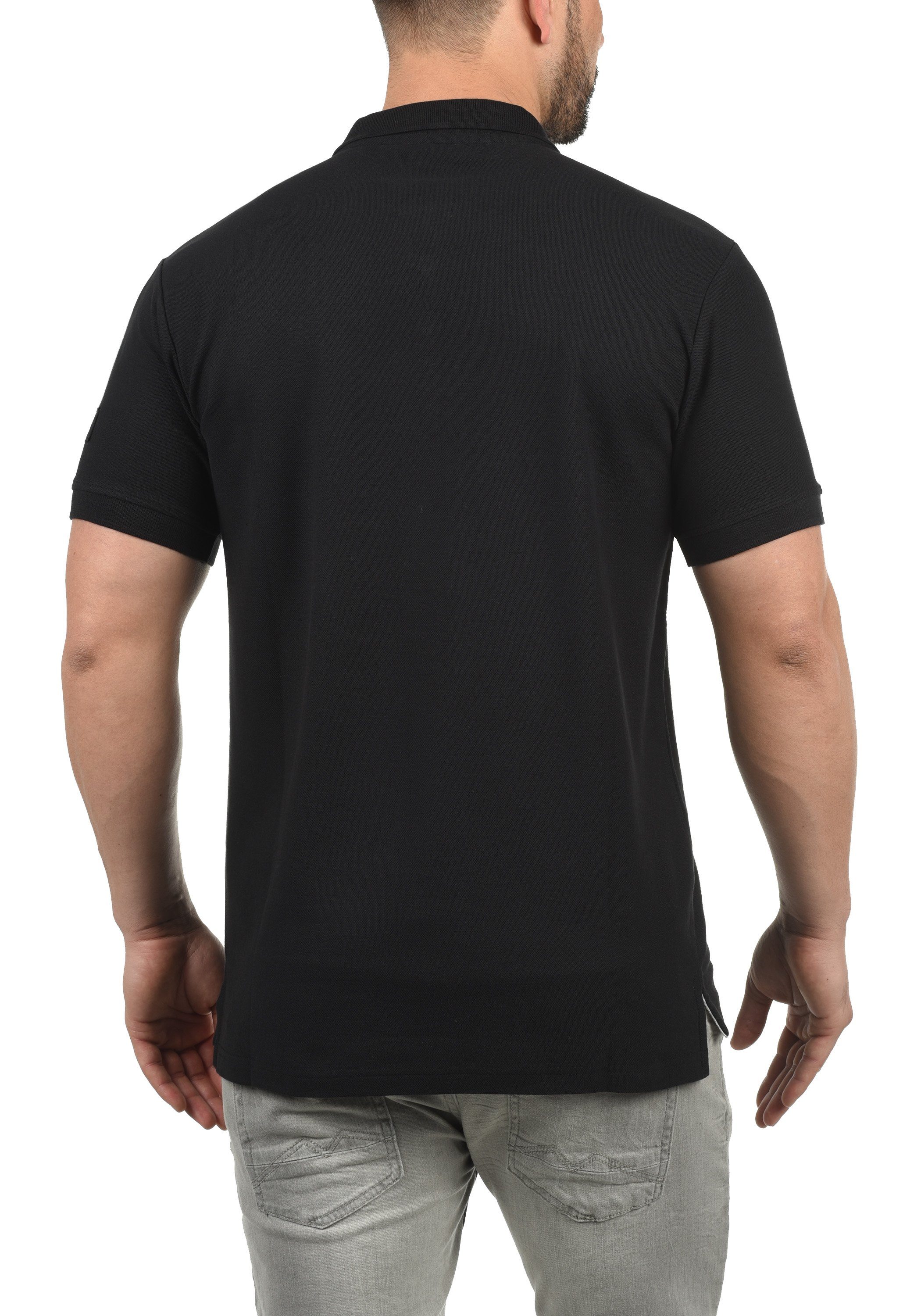 (9000) verlängerter Poloshirt Polo mit SDTripPolo !Solid Rückenpartie Black