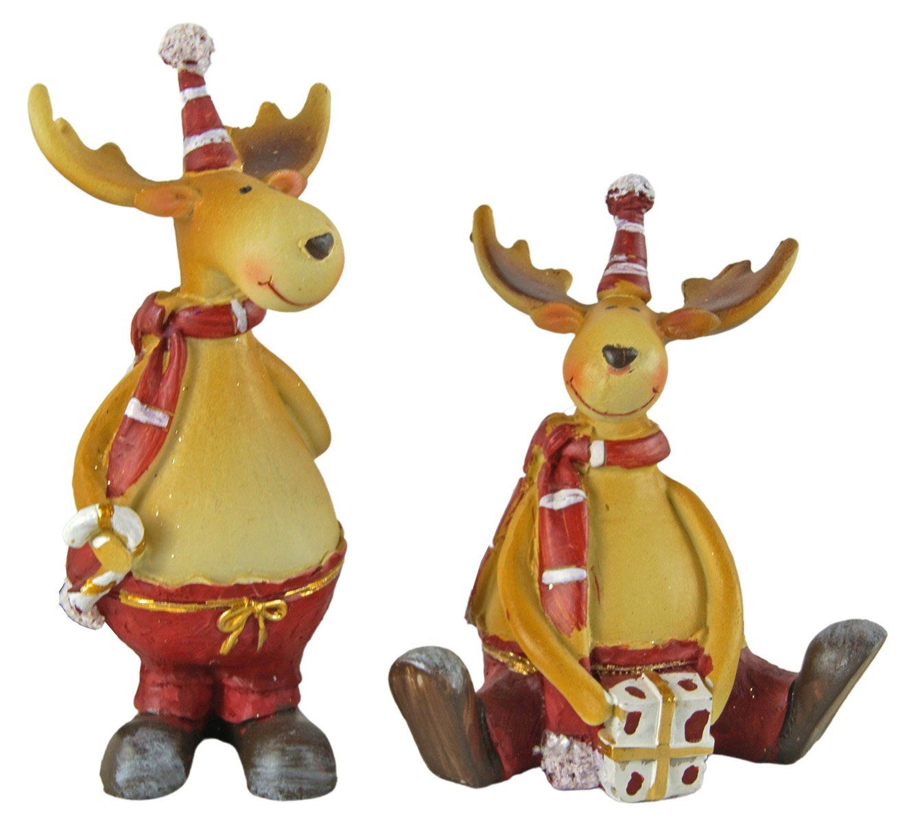 IKO Weihnachtsfigur 2er Set Elche Winter (Set), freundlich fröhliches Design